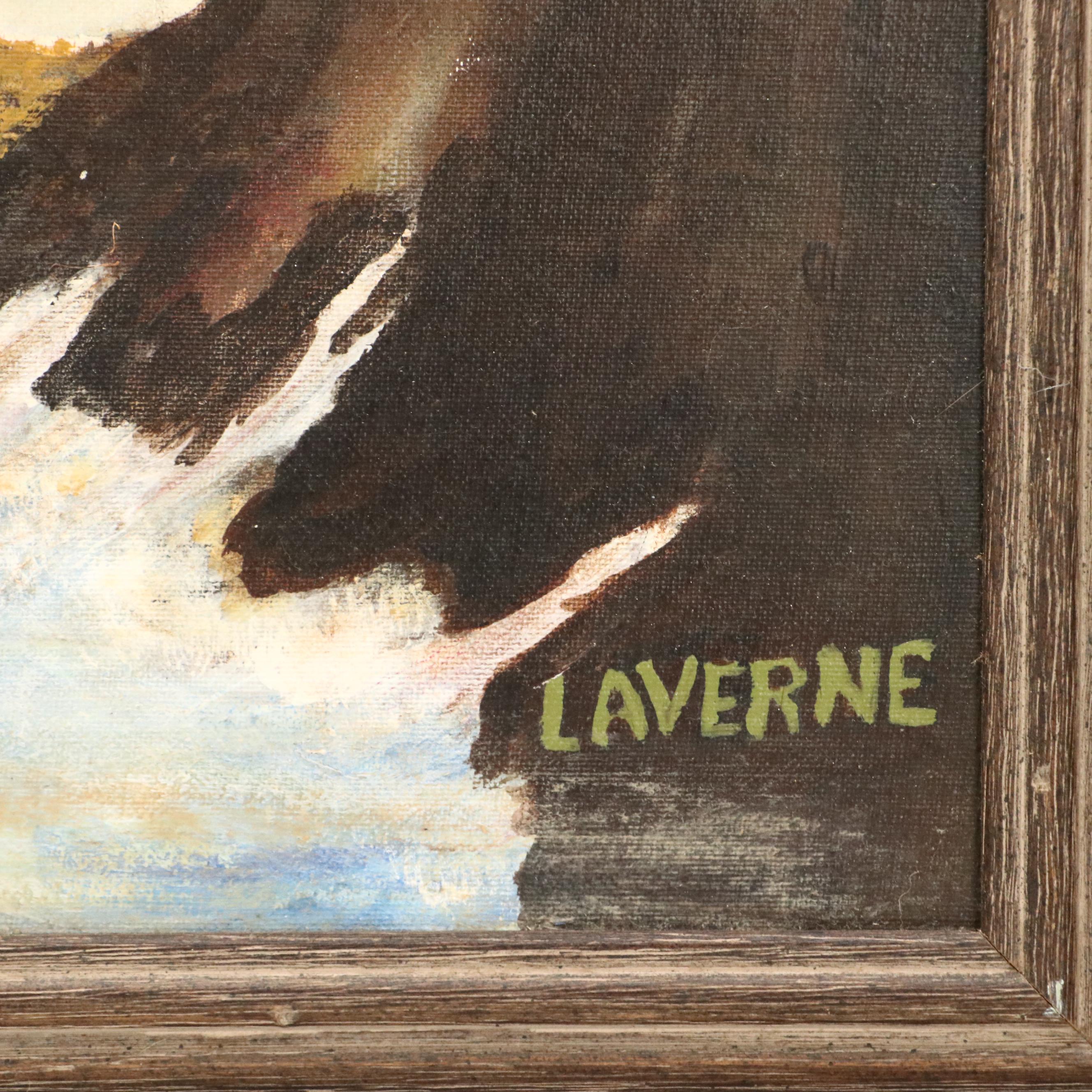 Laverne McQueary Seascape Acrylic Painting with Waves, Late 20th Century