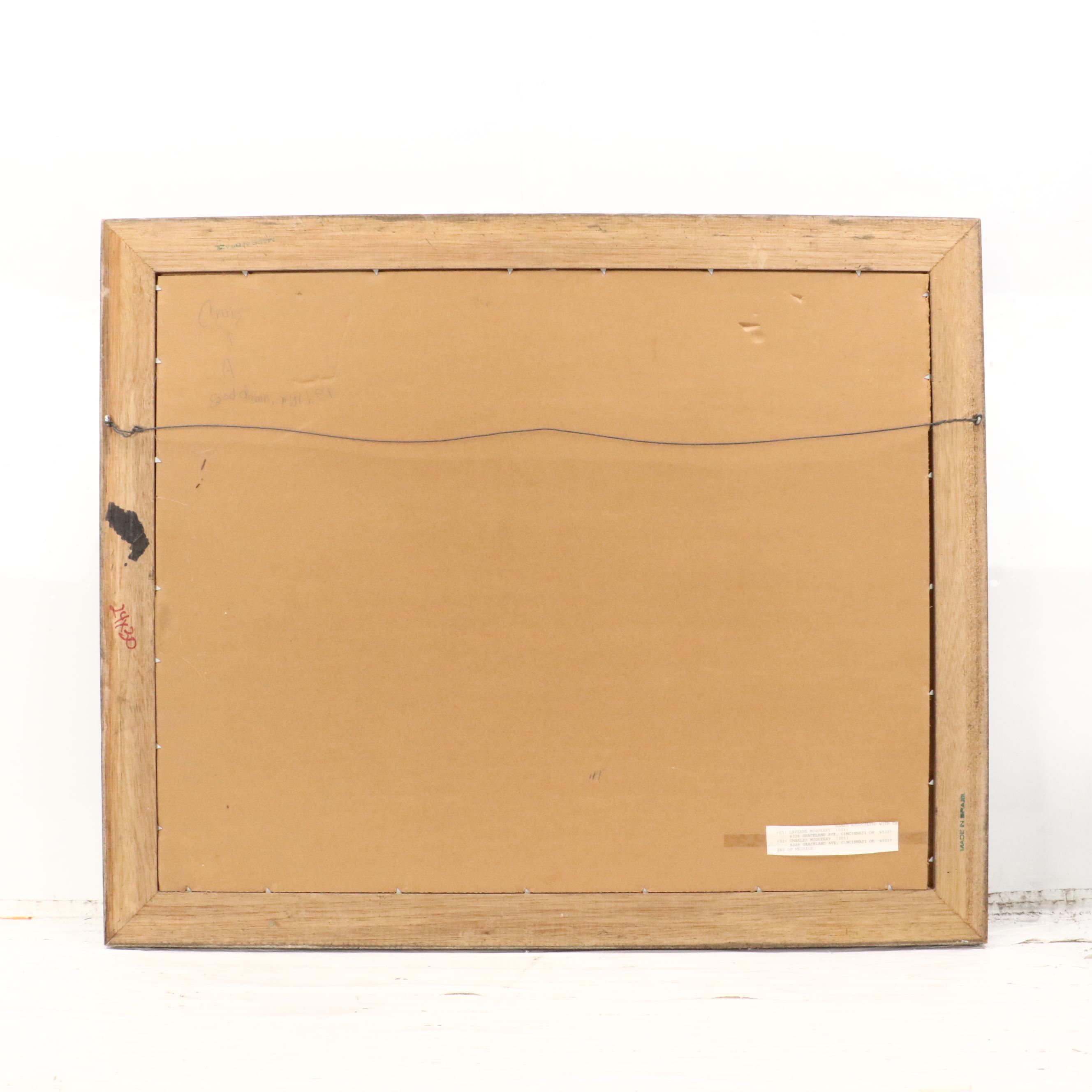 Laverne McQueary Seascape Acrylic Painting with Waves, Late 20th Century