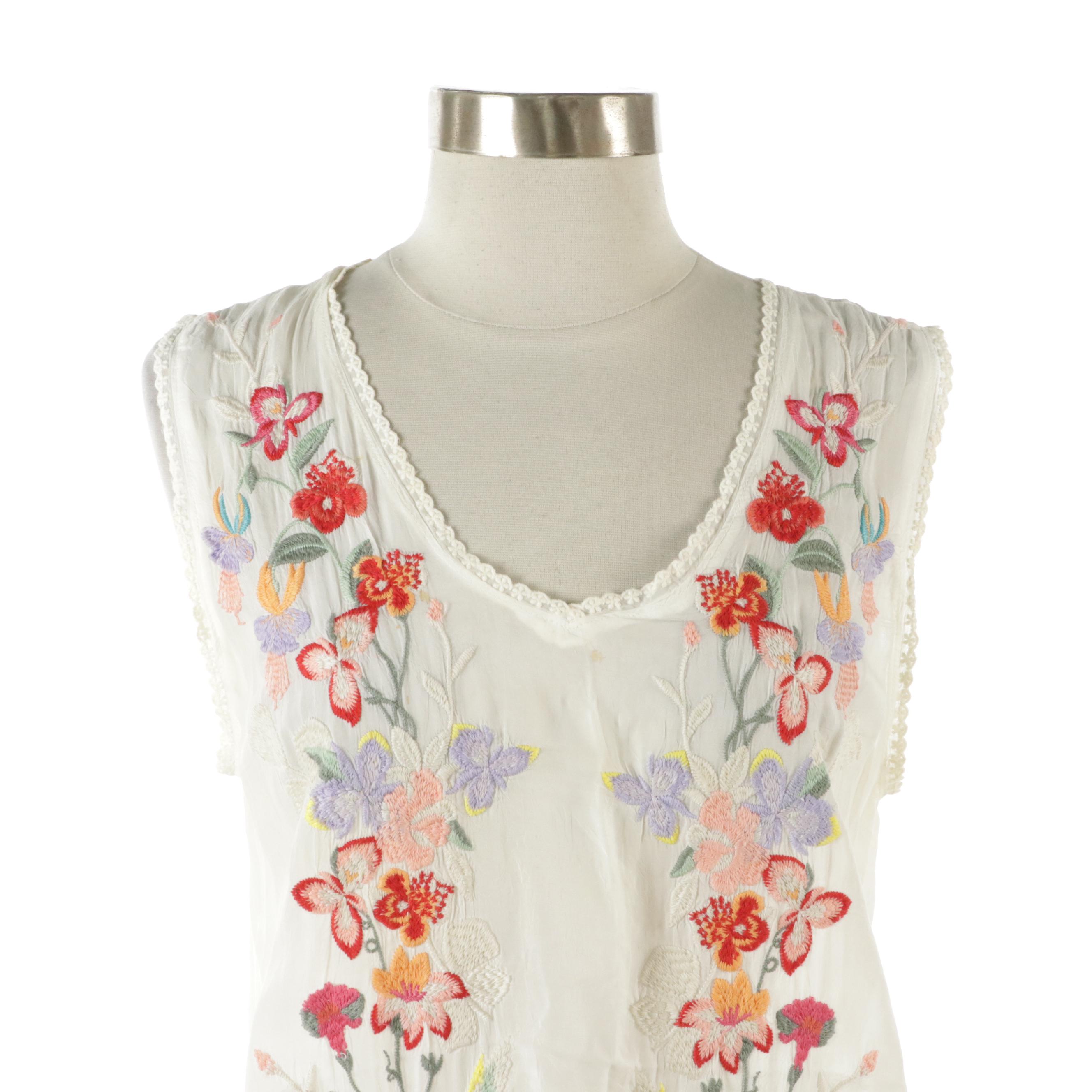 Johnny Was Embroidered Sleeveless Dress & Alexia Admor Printed Sleeveless Dress