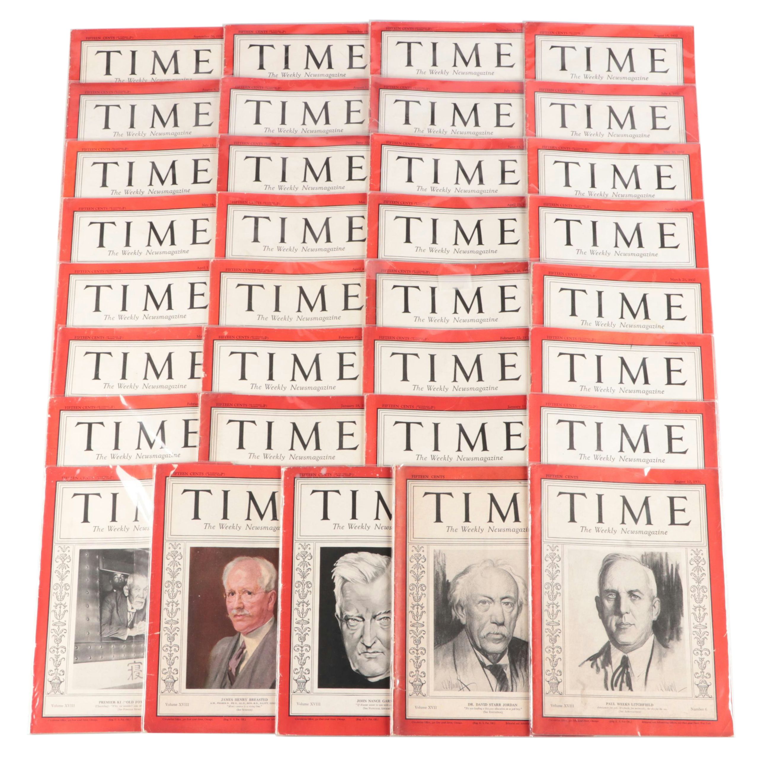 "Time" Magazine Volumes 17-20, 1931-1932