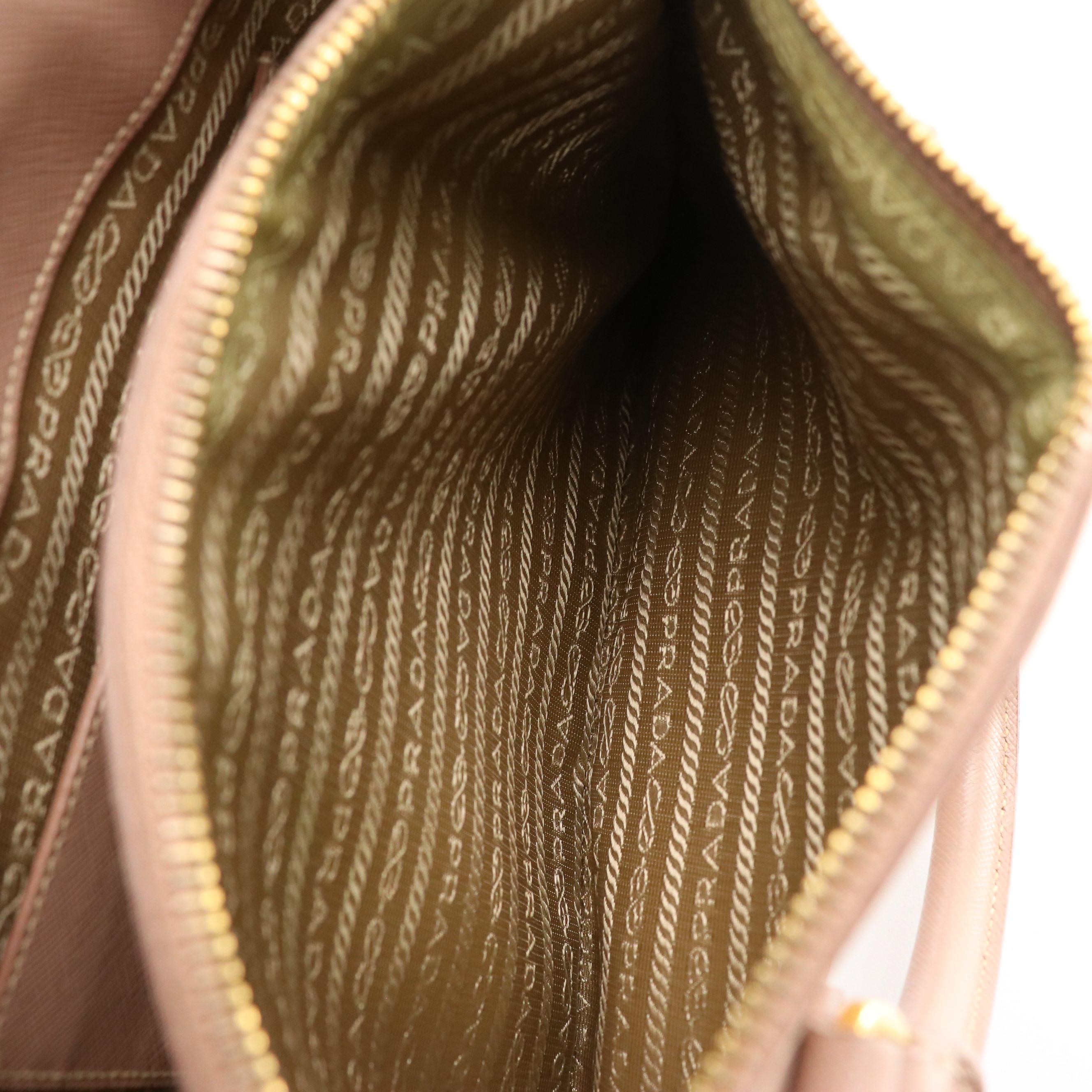 Prada Mini Galleria Two-Way Tote in Blush Beige Saffiano Leather