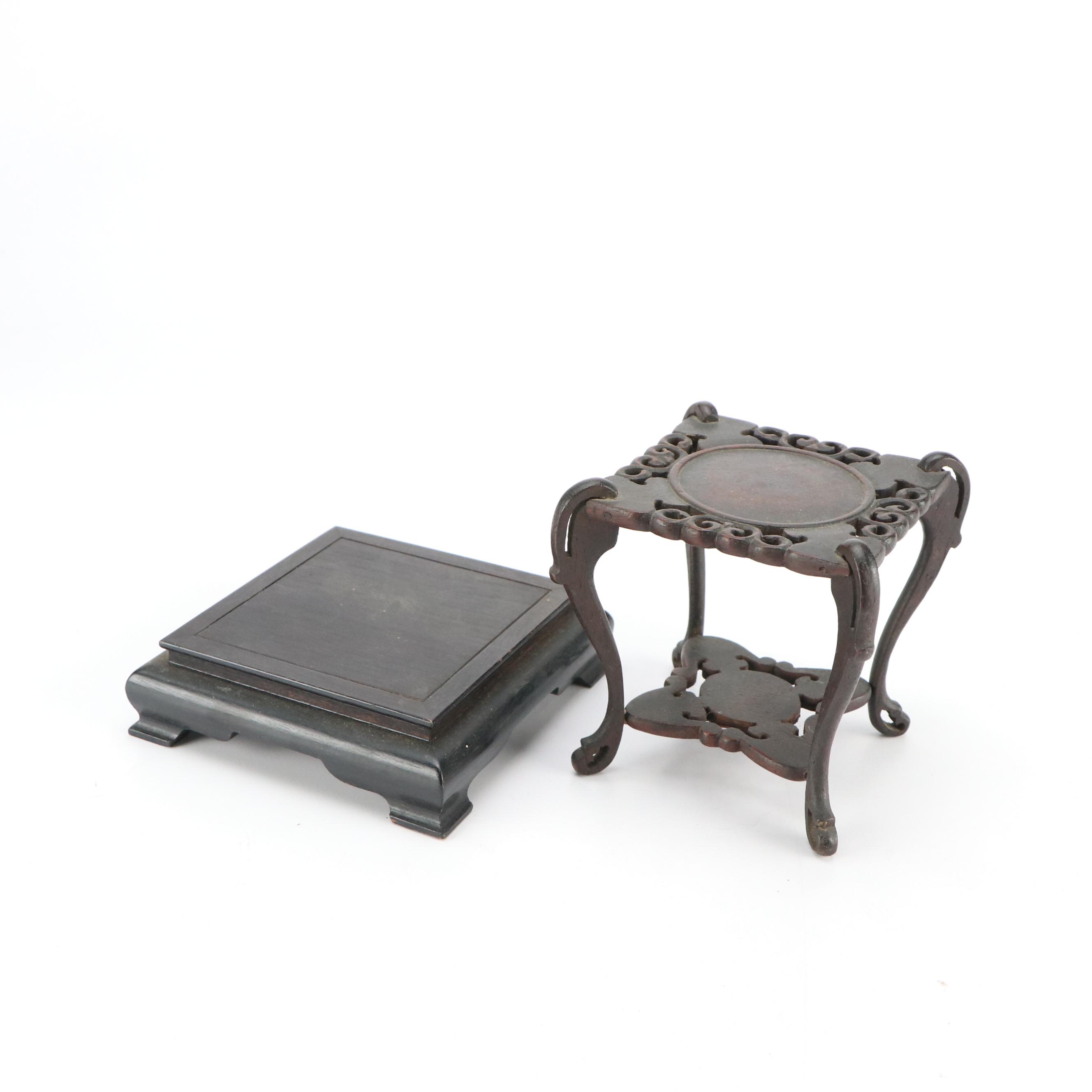 Chinese Carved Hardwood Stand Collection