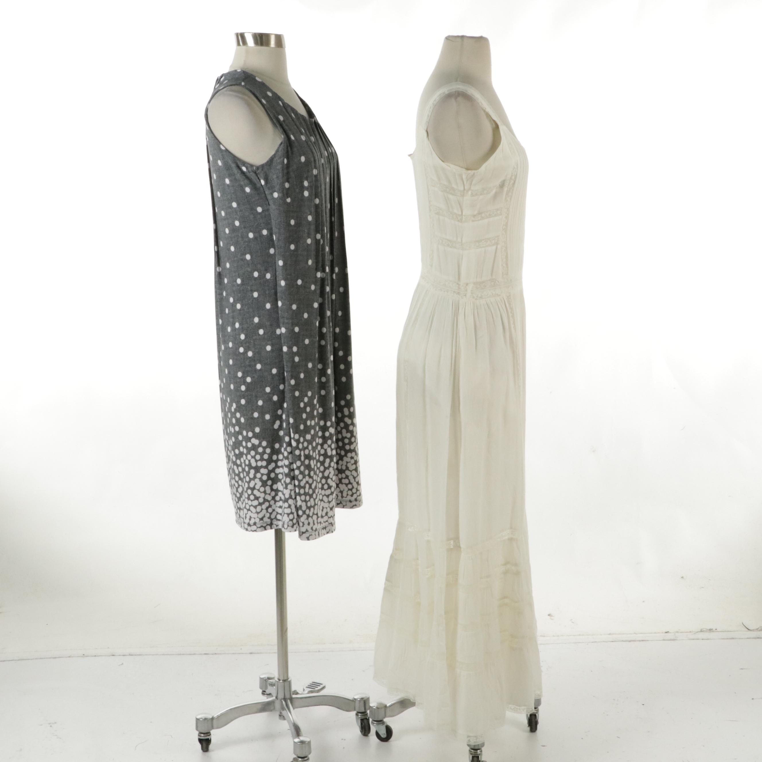 Candela Cotton Sleeveless Maxi Dress and Perceptions Polka Dot Sleeveless Dress