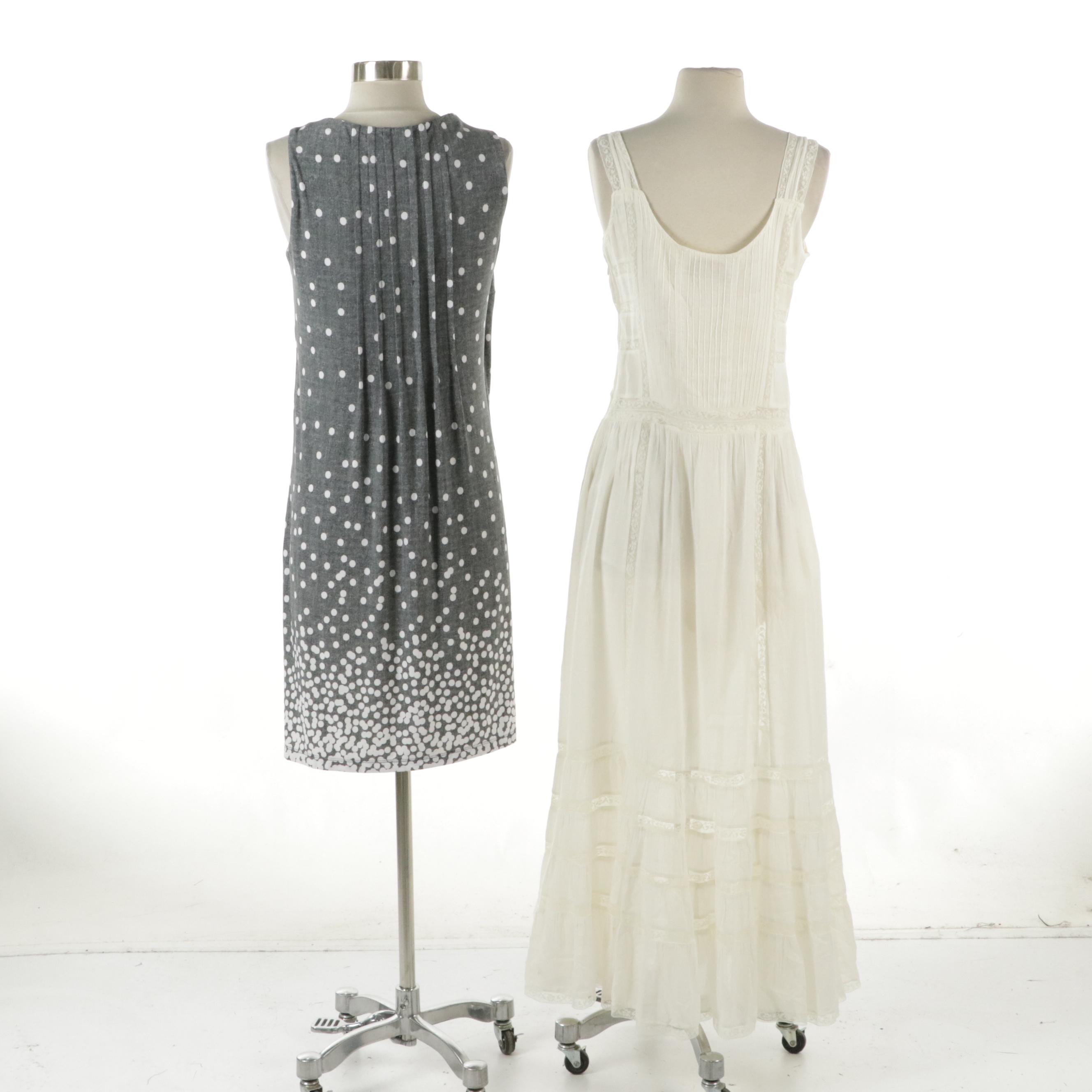 Candela Cotton Sleeveless Maxi Dress and Perceptions Polka Dot Sleeveless Dress