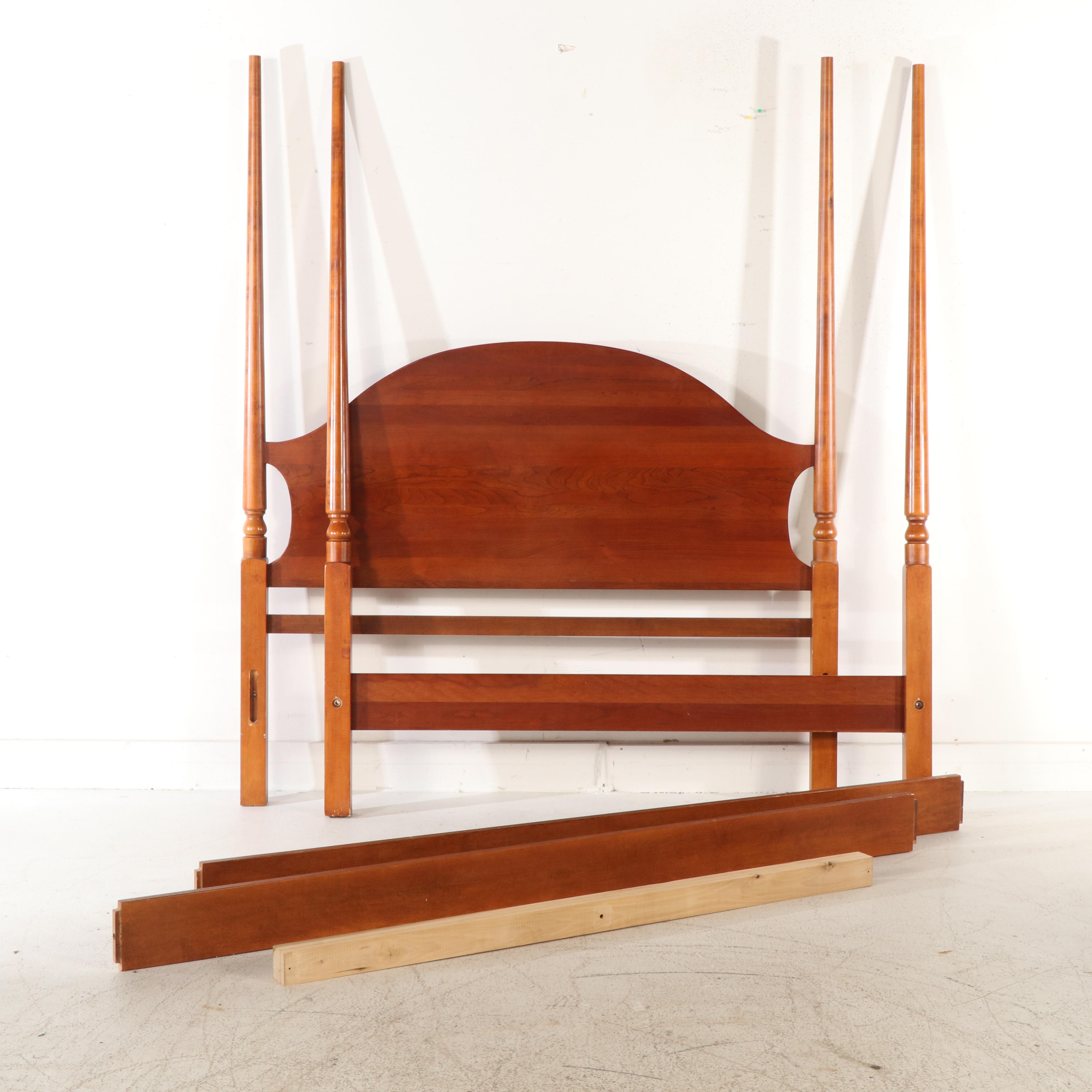 Lexington Cherry Four Poster Queen Bed and Pair of Bachelor Chest Nightstands