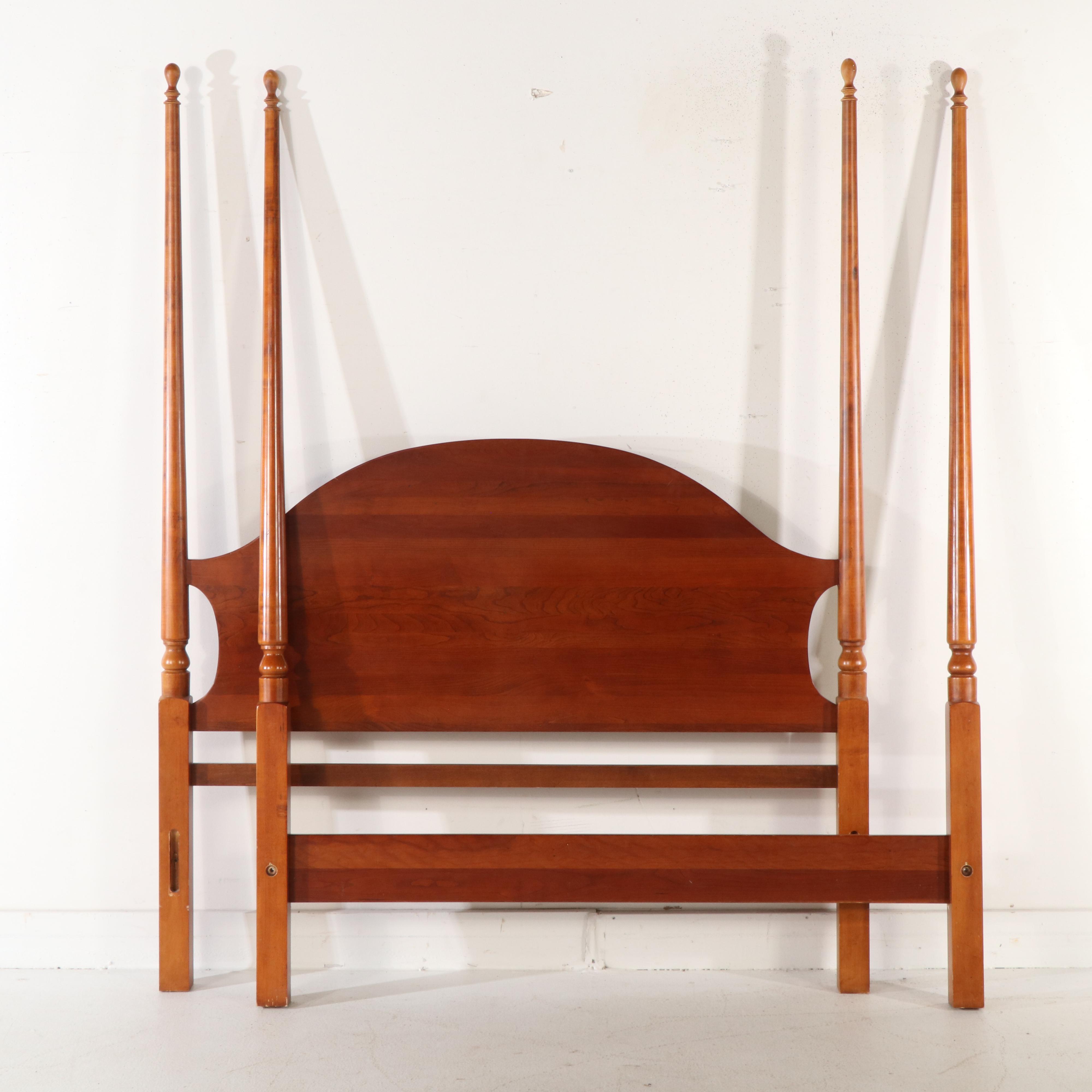 Lexington Cherry Four Poster Queen Bed and Pair of Bachelor Chest Nightstands