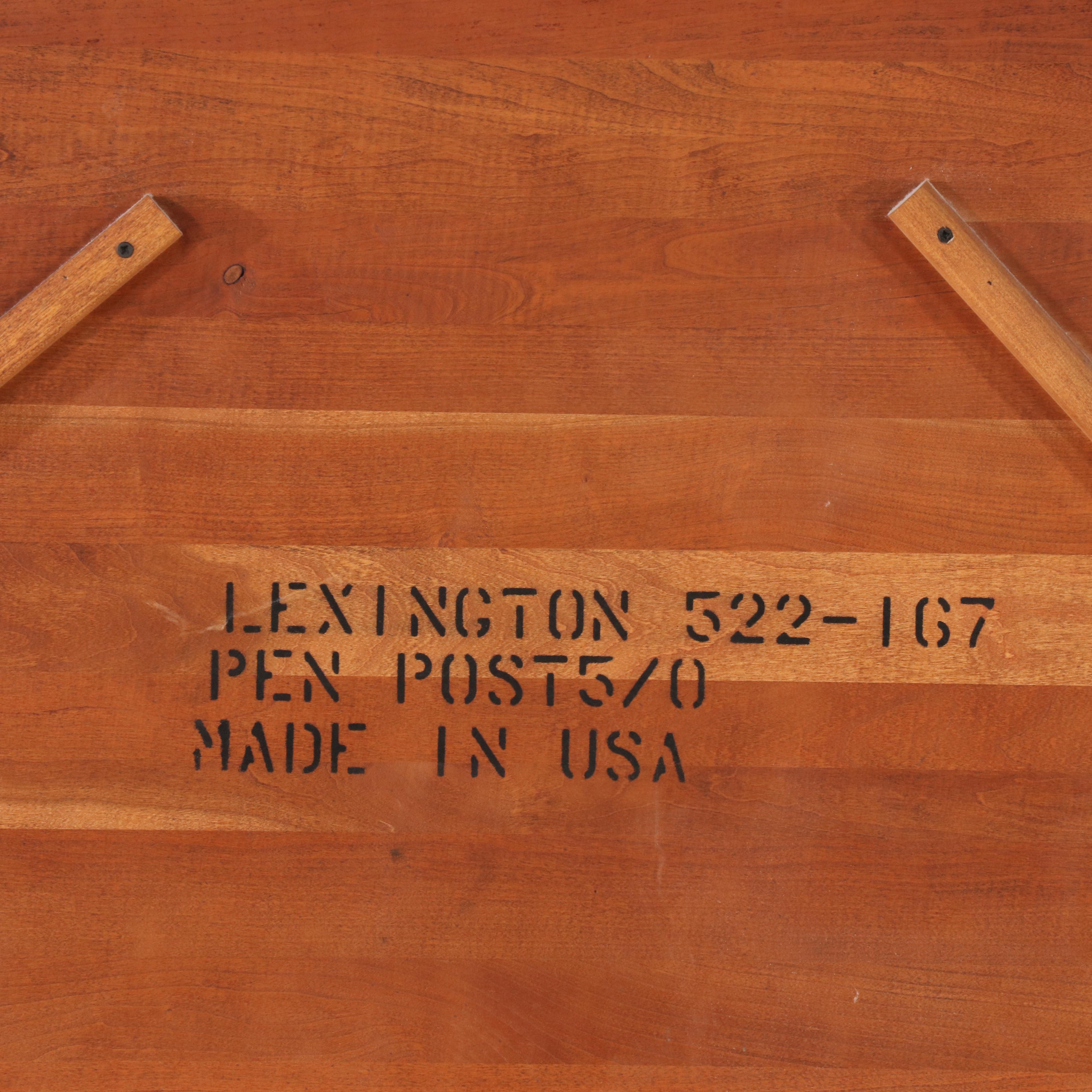 Lexington Cherry Four Poster Queen Bed and Pair of Bachelor Chest Nightstands