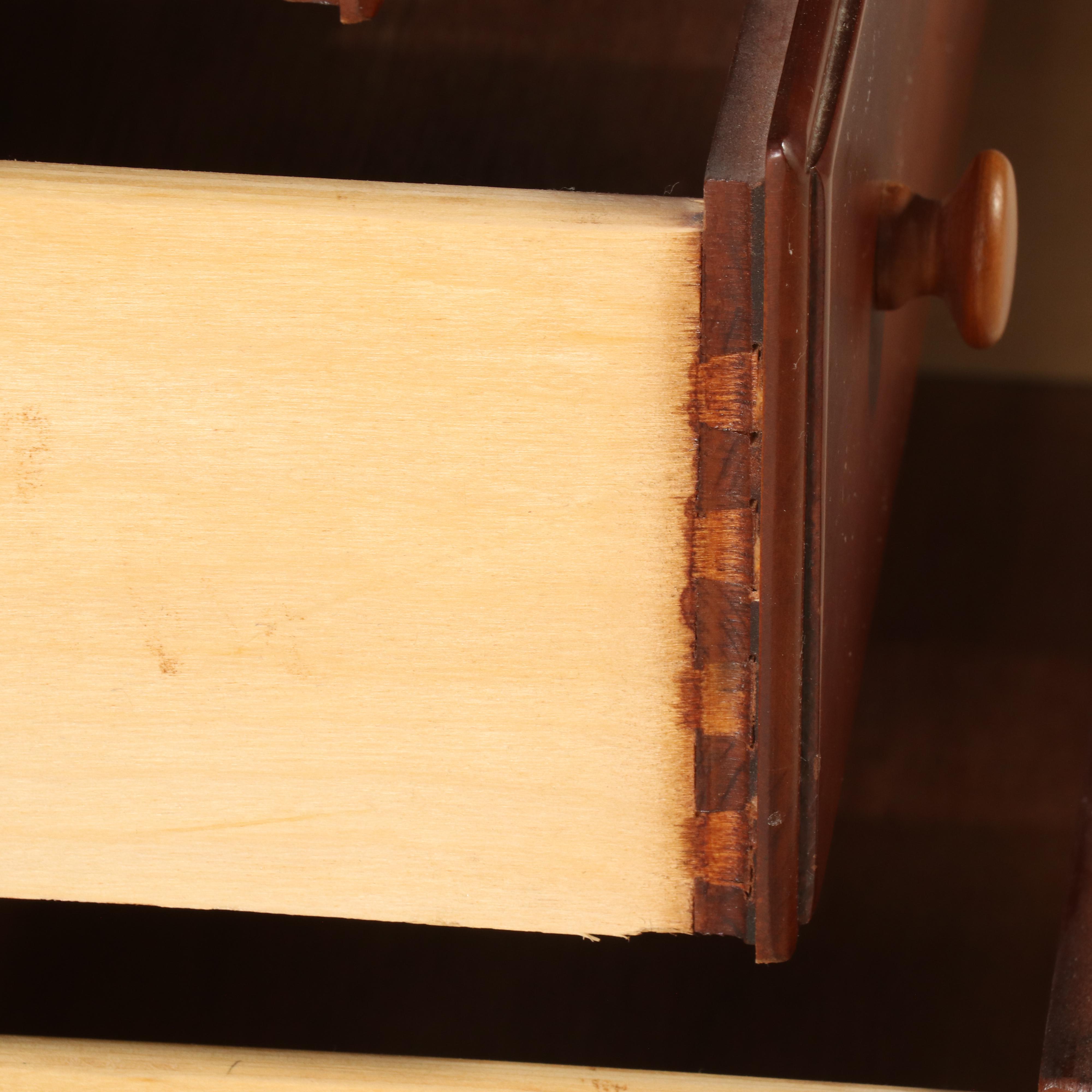 Lexington Cherry Four Poster Queen Bed and Pair of Bachelor Chest Nightstands