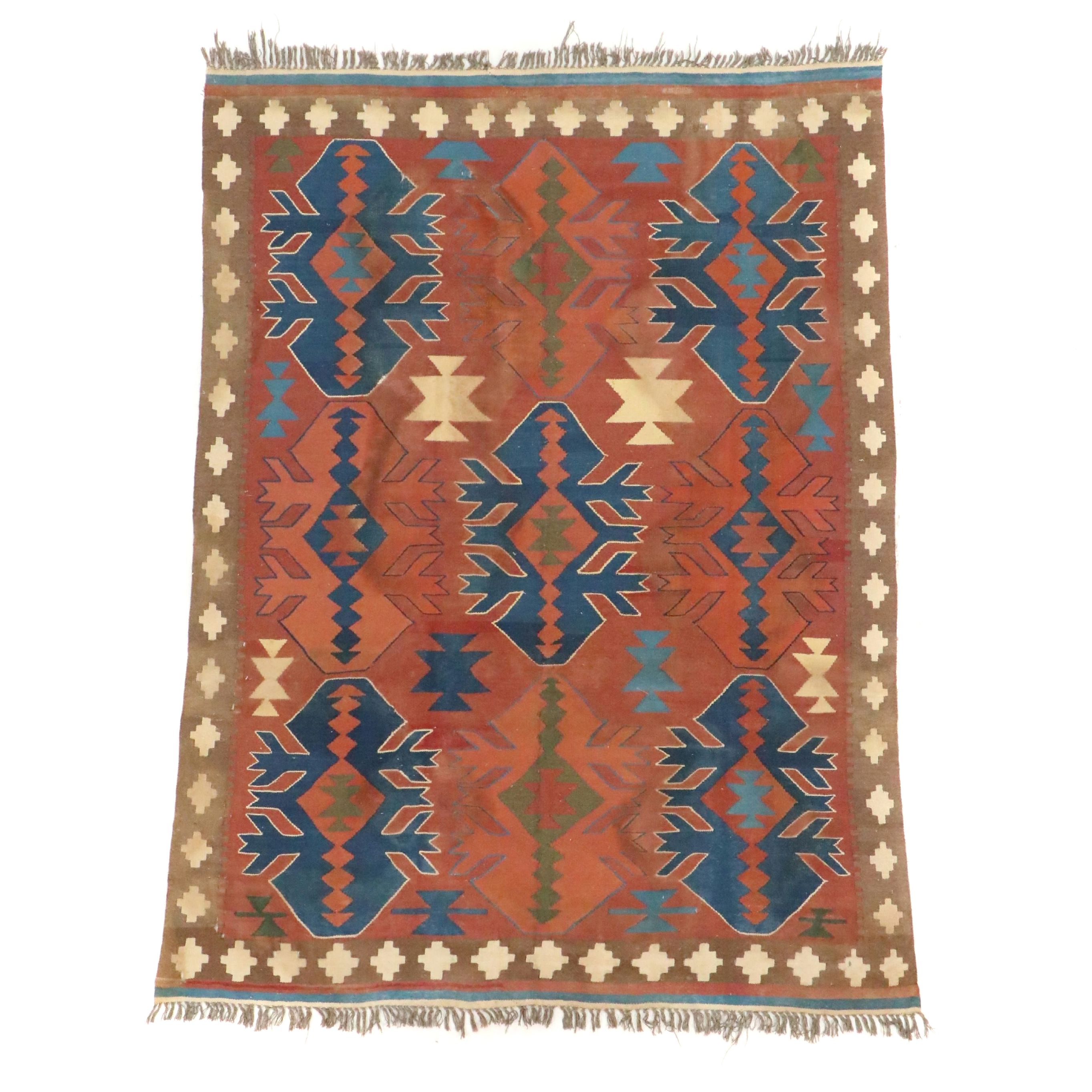 6'5 x 8'6 Handwoven Afghan Kilim Area Rug