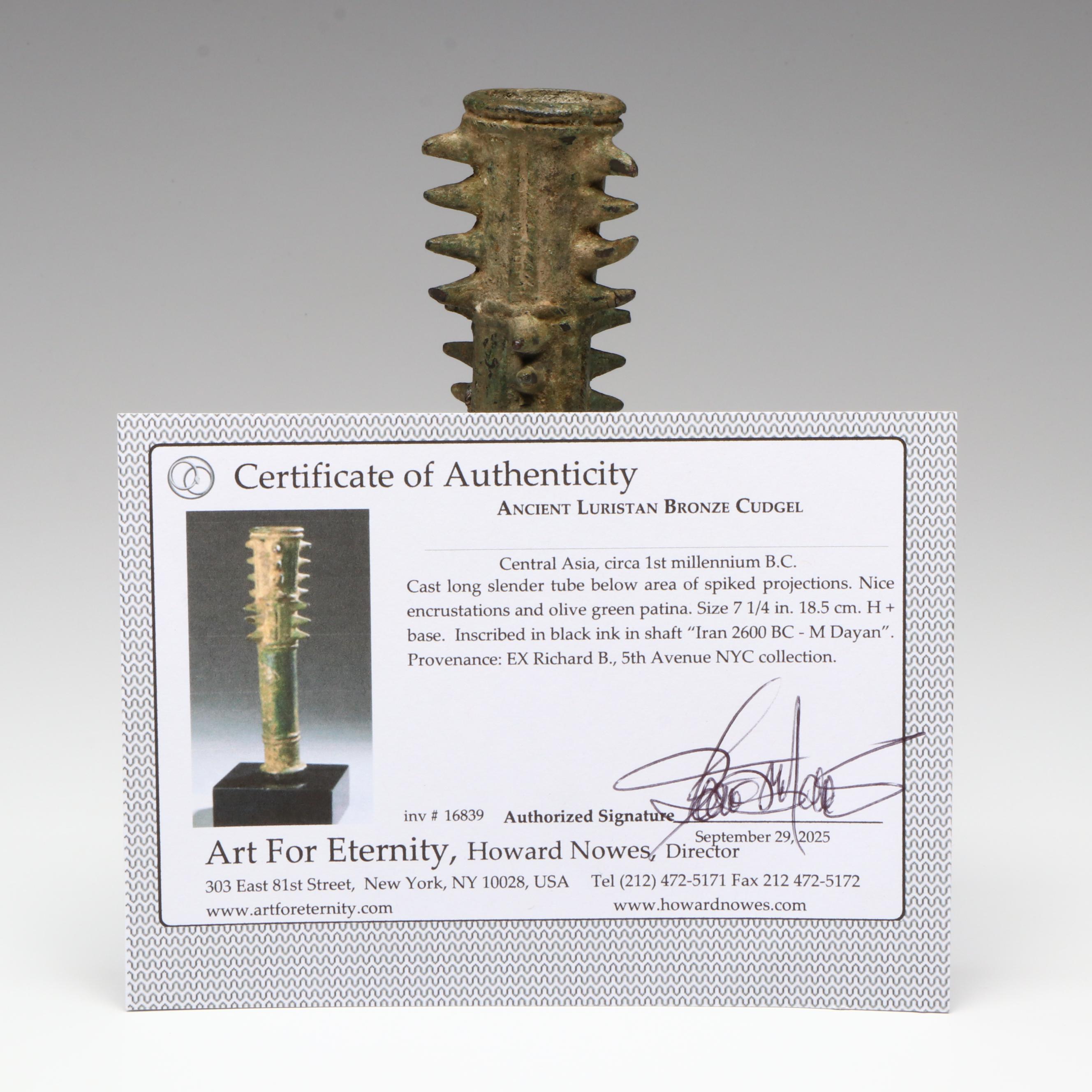 Ancient Luristan Bronze Cudgel, Circa 2600 BCE, Ex Collection of Moshe Dayan