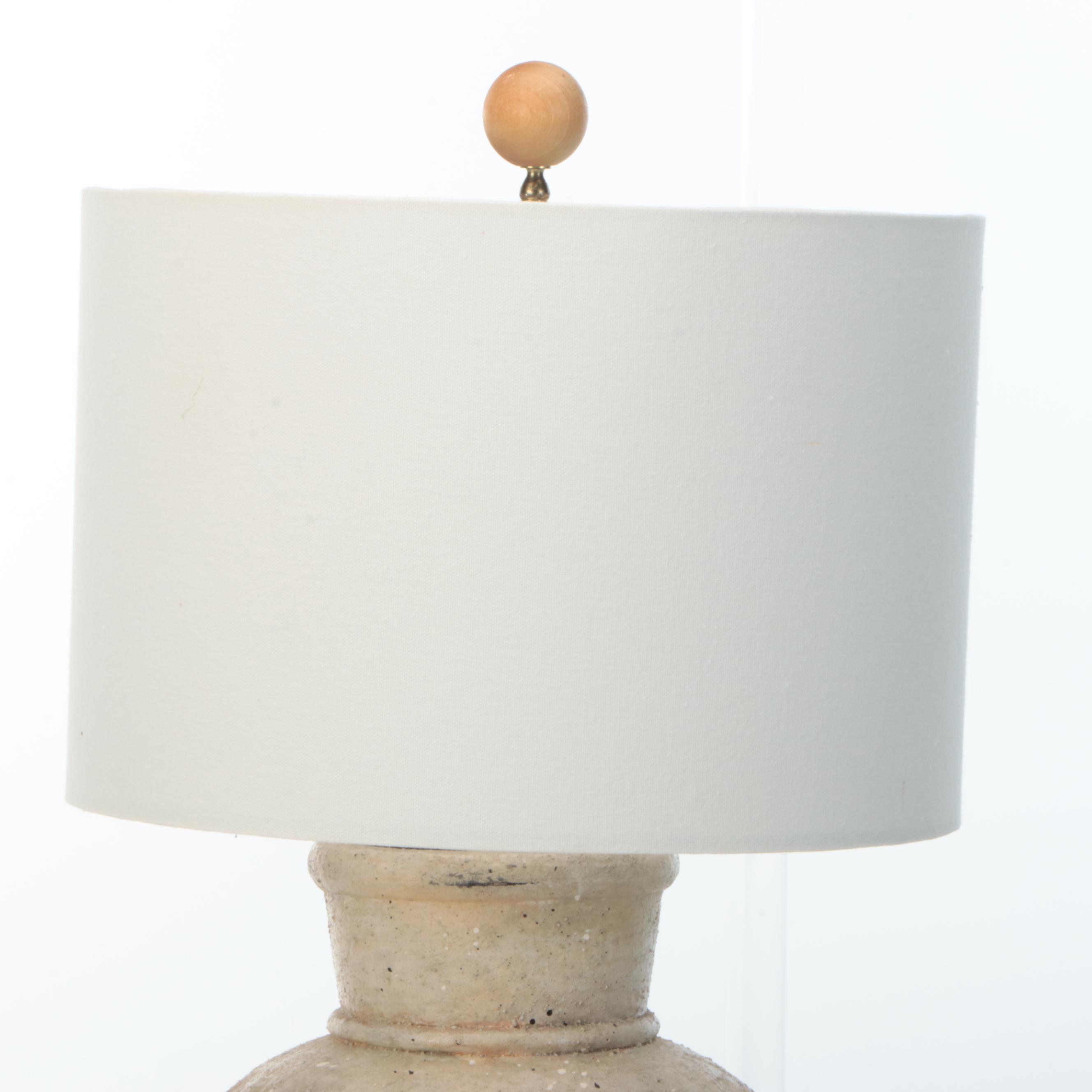 Pottery Barn "Anders" Table Lamp with Cotton Drum Shade
