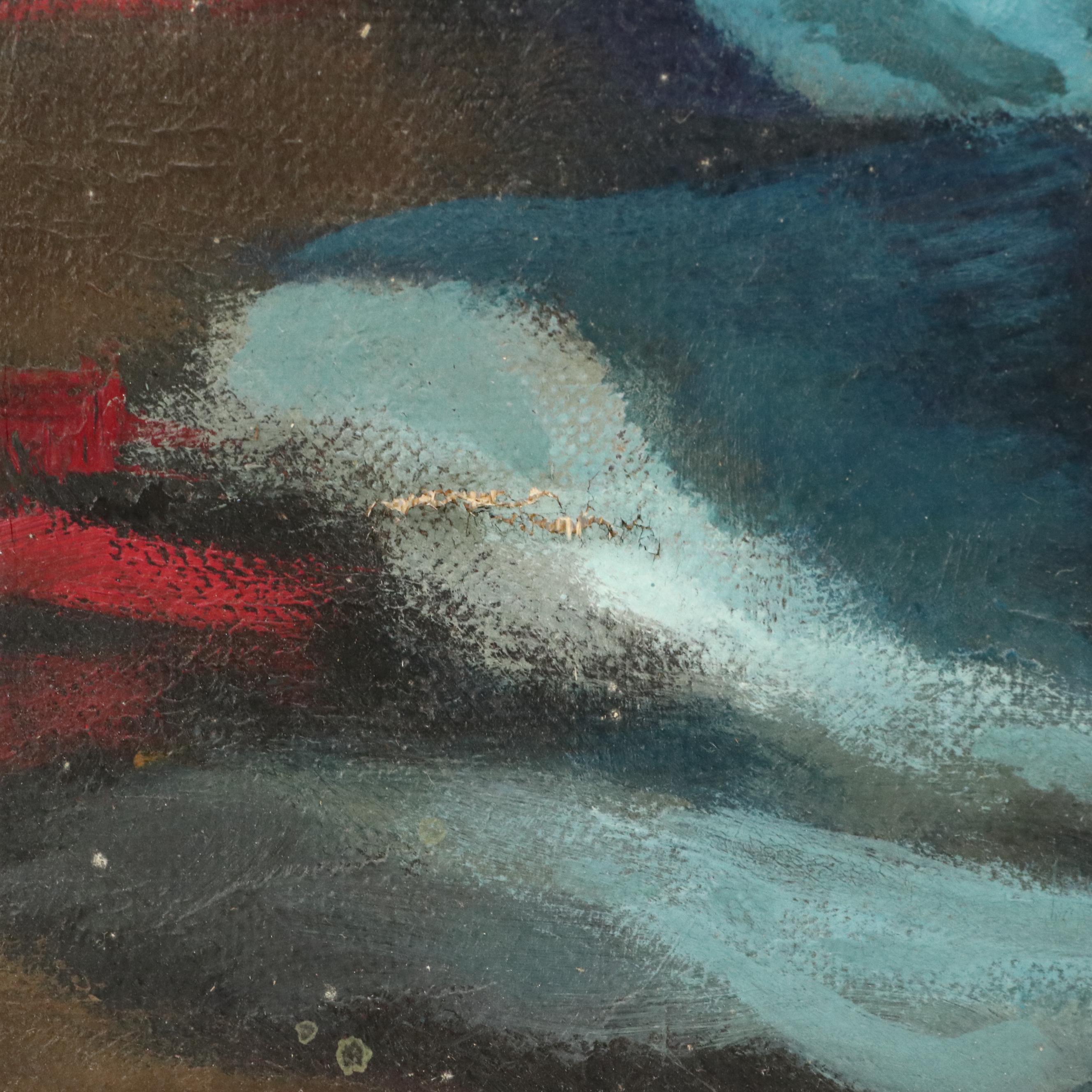 Harvey Shepard Figural Oil Painting with Fruit, Mid-20th Century