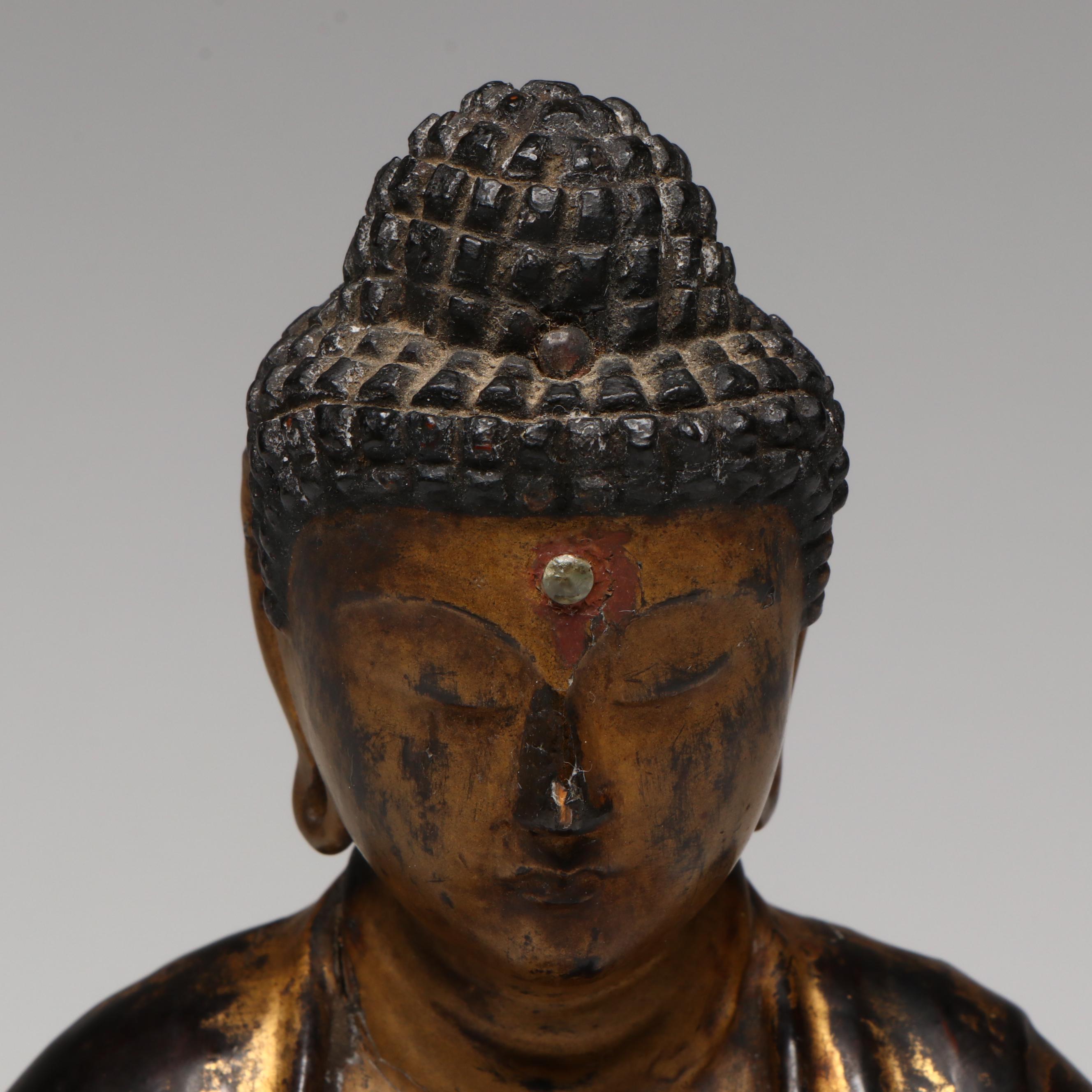Japanese Gilt Wood Seated Amida Buddha, Circa 19th Century