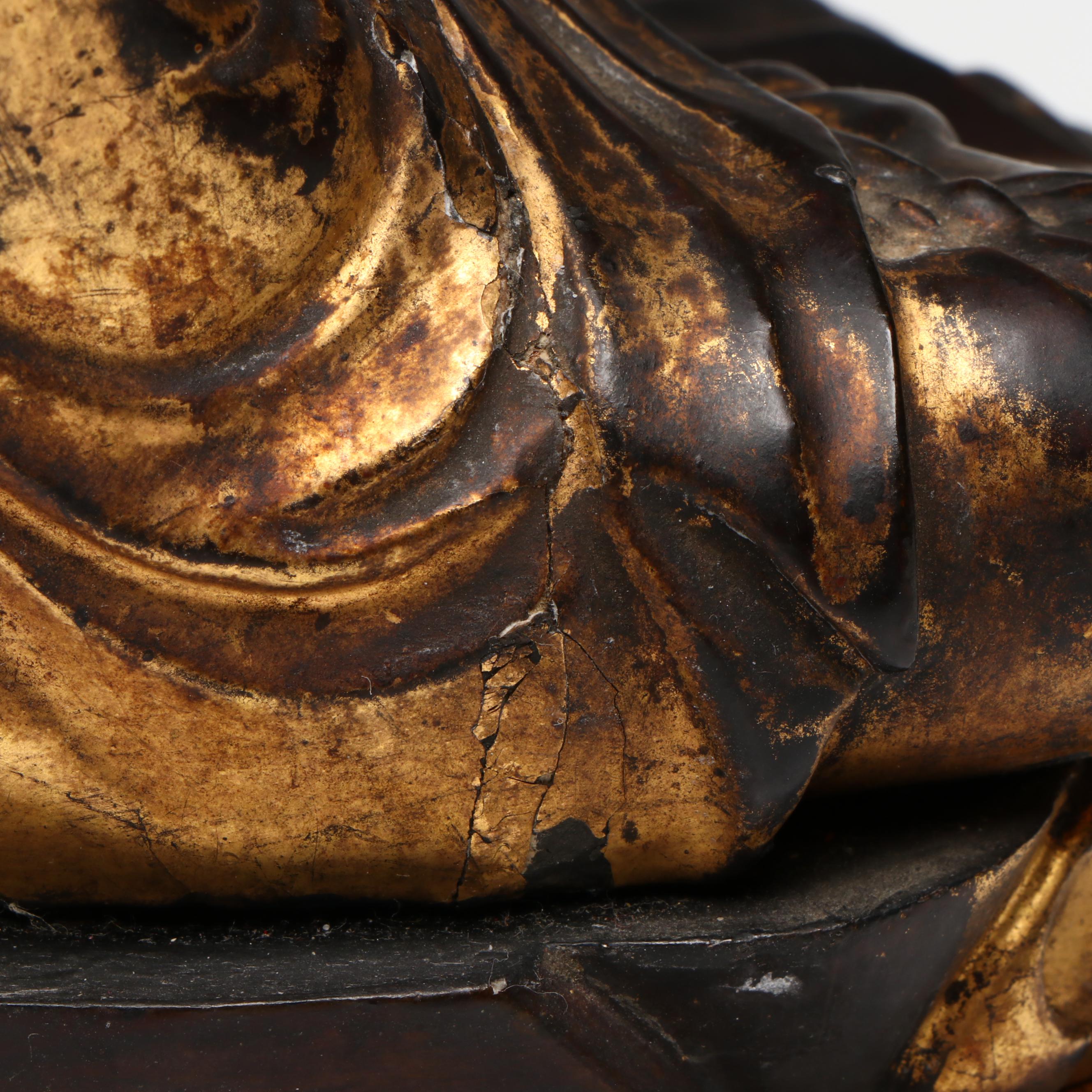 Japanese Gilt Wood Seated Amida Buddha, Circa 19th Century