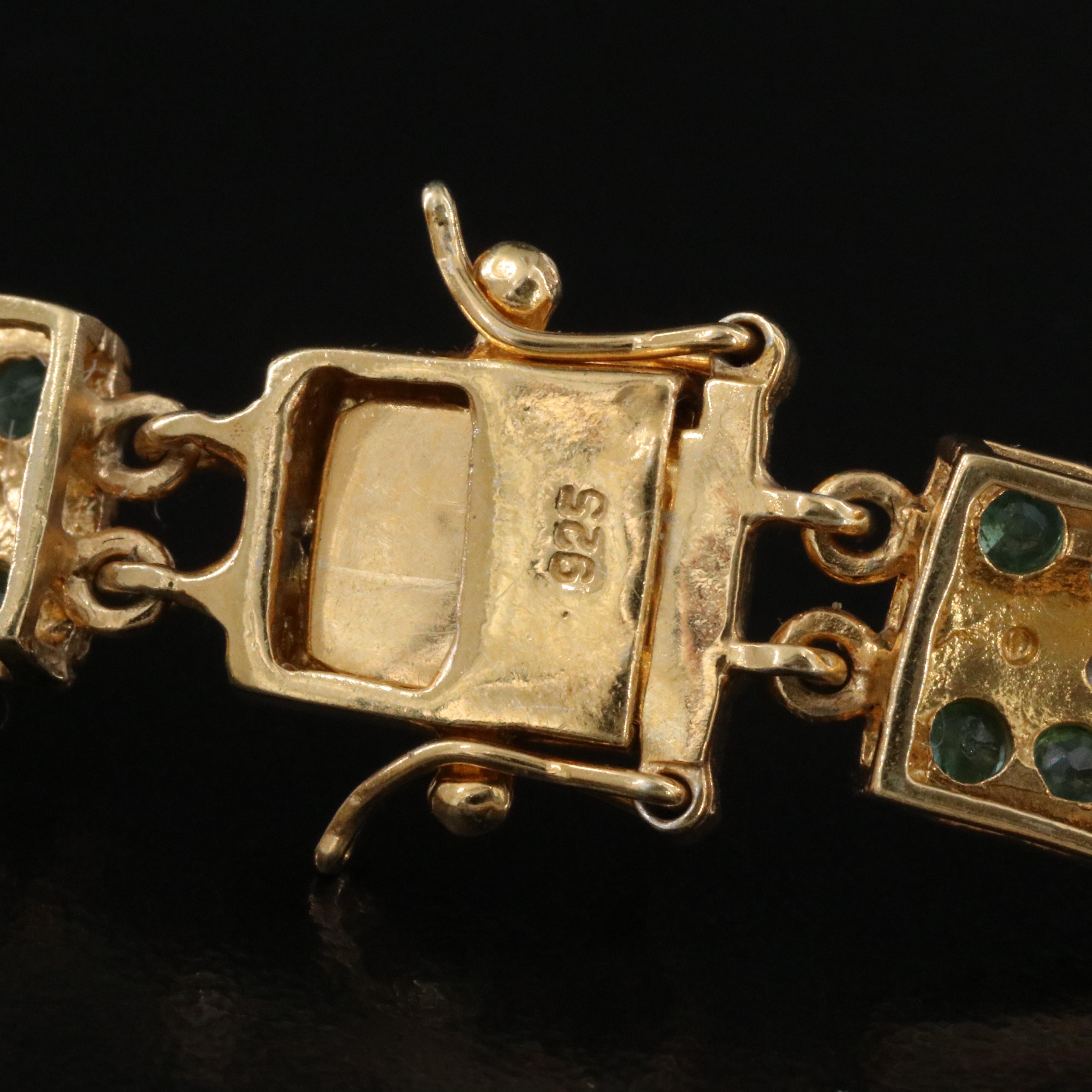 Sterling Emerald and Diamond Bracelet