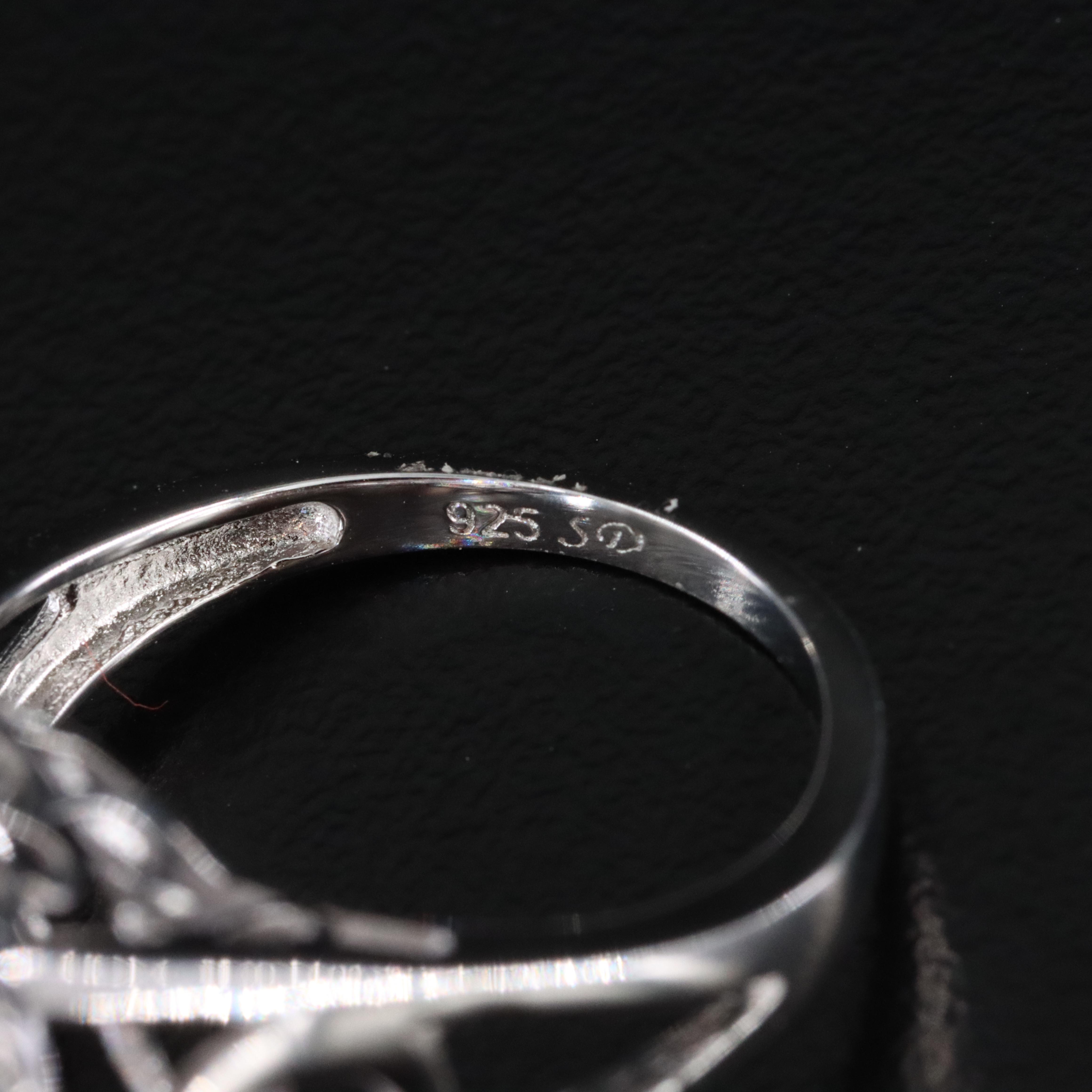 Sterling Kunzite and White Sapphire Ring