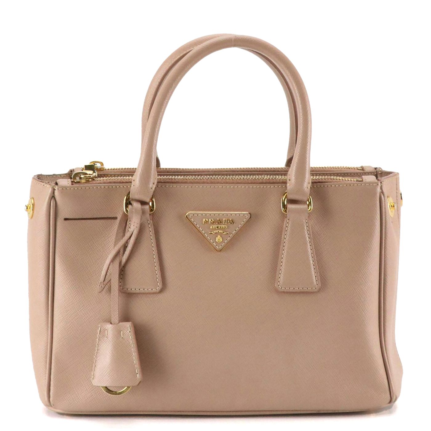 Prada Mini Galleria Two-Way Tote in Blush Beige Saffiano Leather