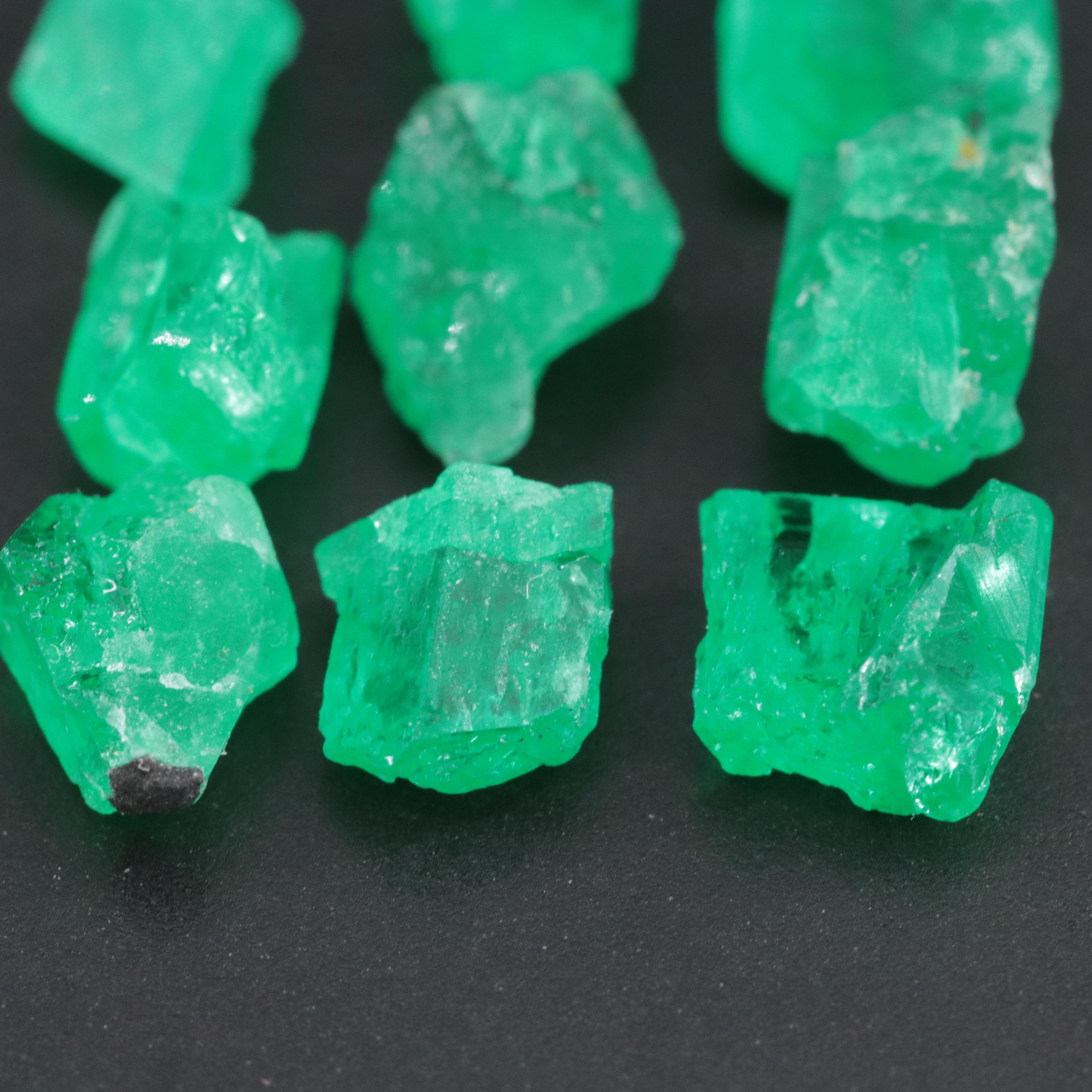 Loose 6.67 CTW Rough Emeralds