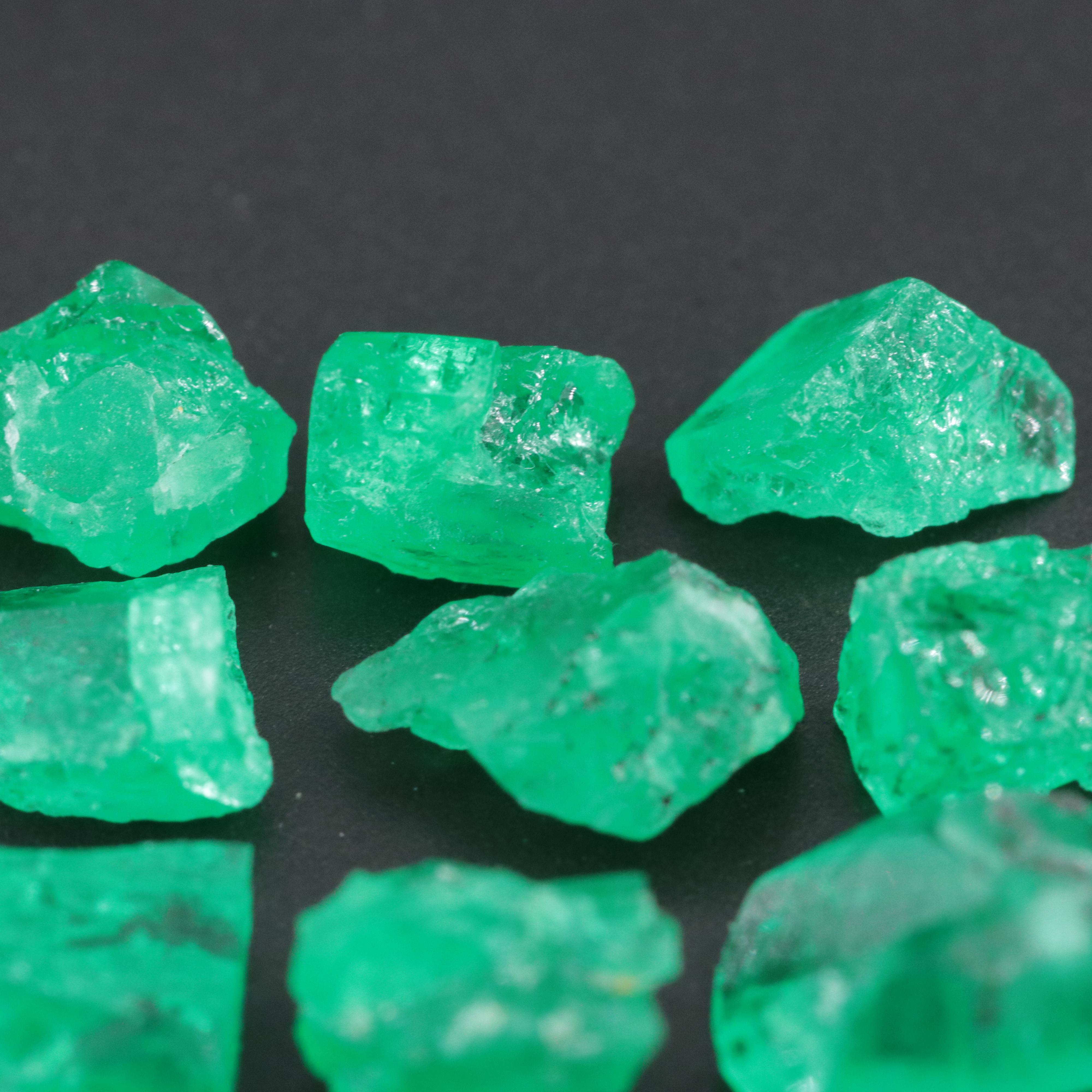 Loose 6.67 CTW Rough Emeralds