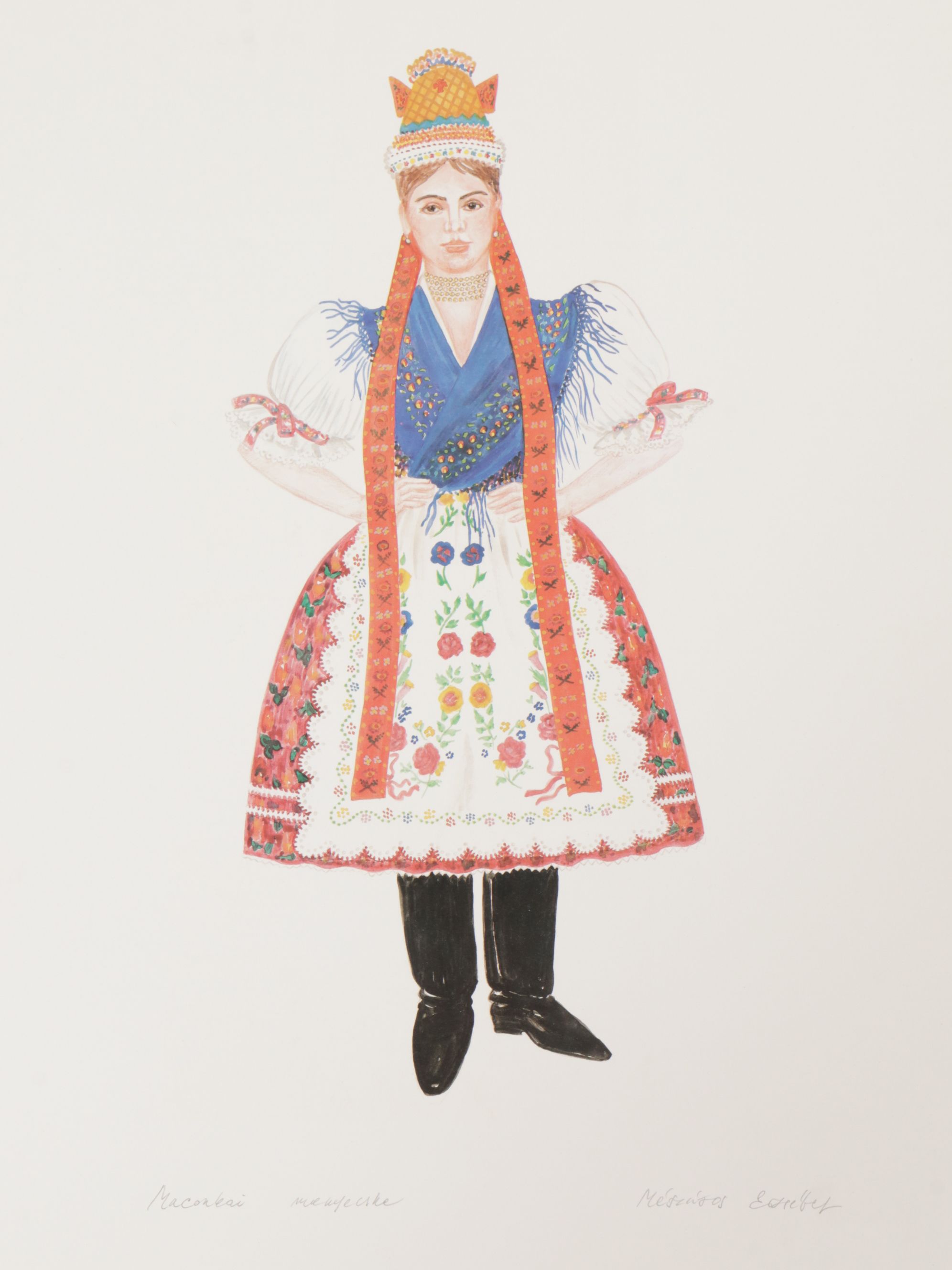 Mészáros Erzsébet Offset Lithograph Folk Art Album "Palóc Brides"