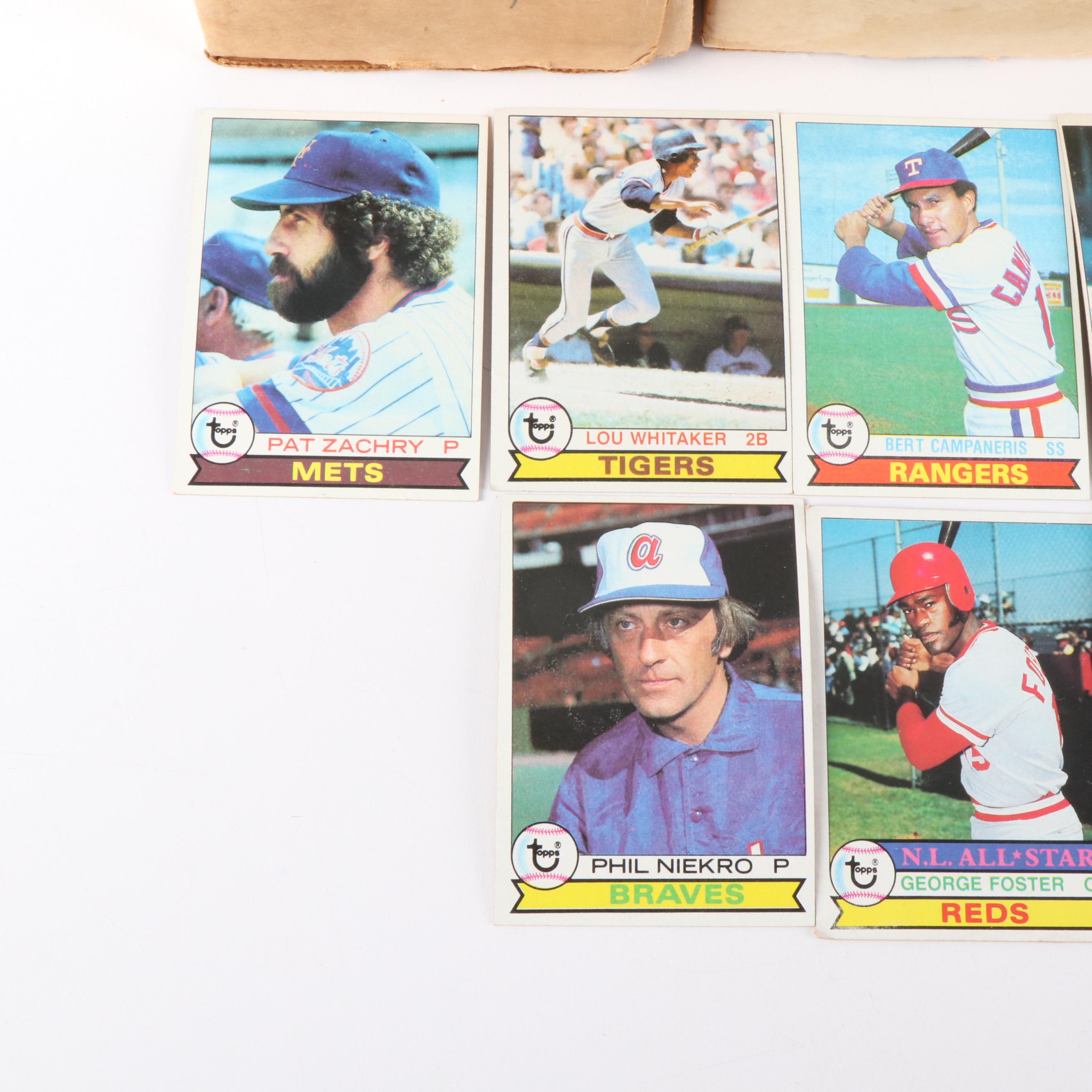 1979 Topps Baseball Cards with 1990 Classic Trading Card Board Game