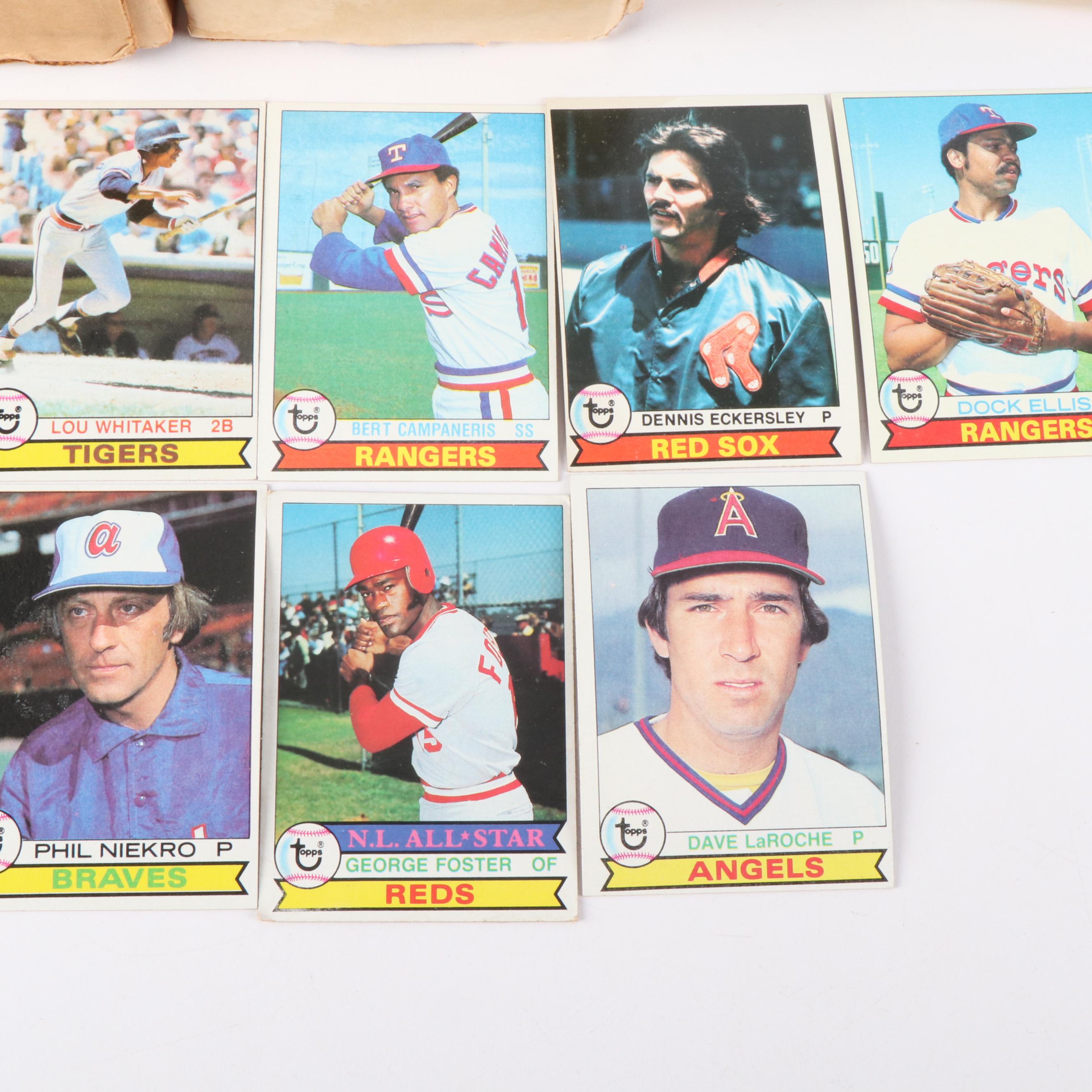 1979 Topps Baseball Cards with 1990 Classic Trading Card Board Game