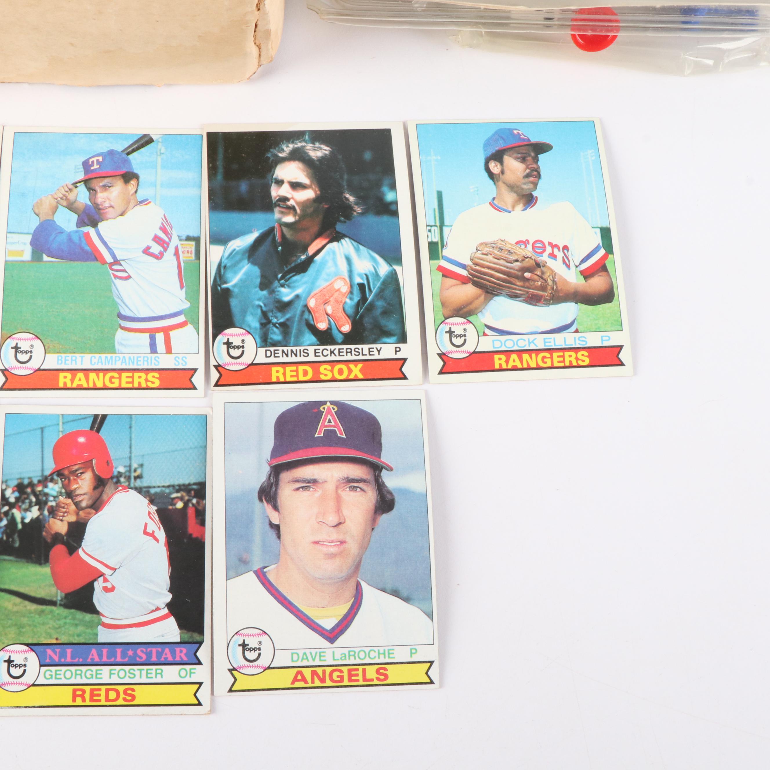 1979 Topps Baseball Cards with 1990 Classic Trading Card Board Game
