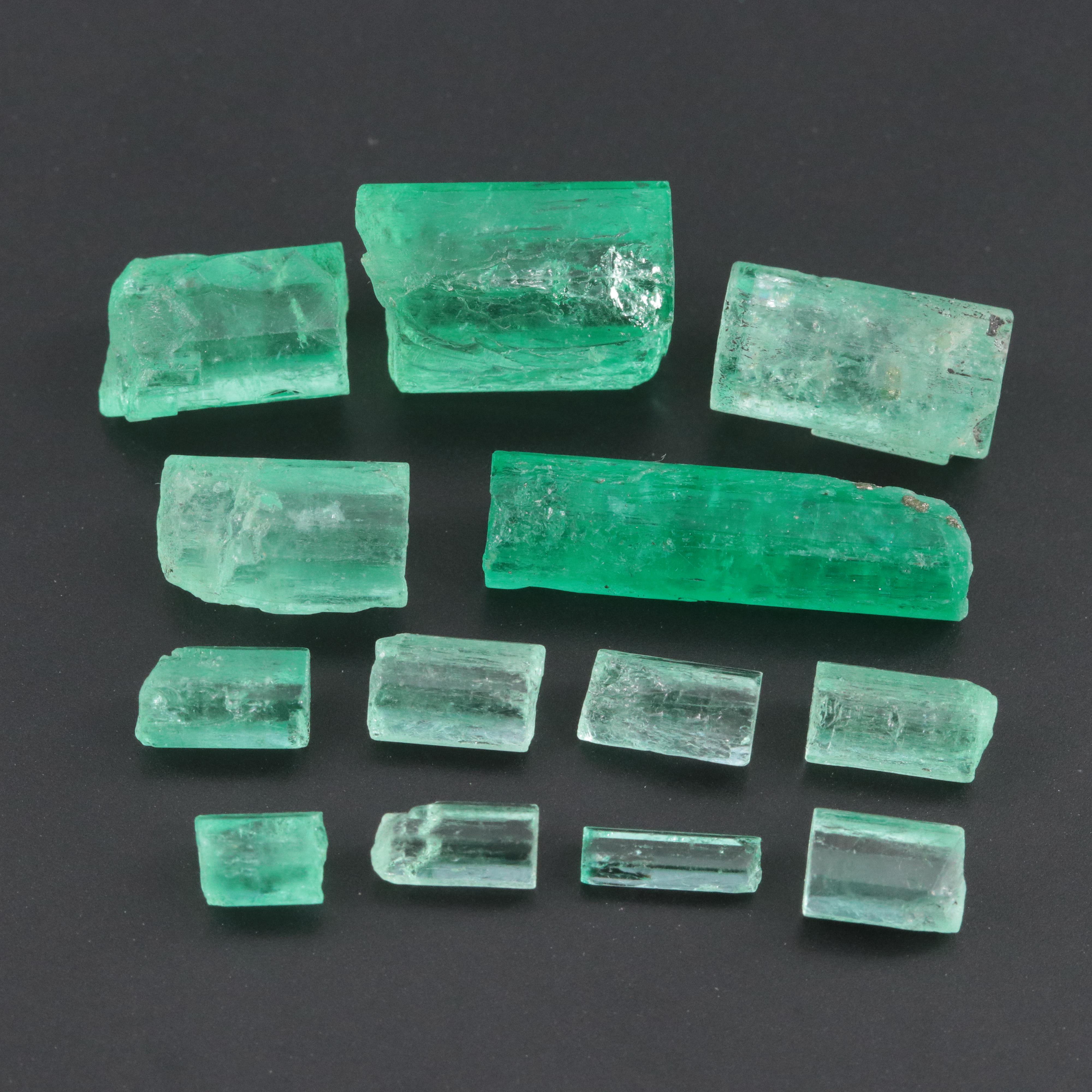 Loose 54.55 CTW Rough Emeralds