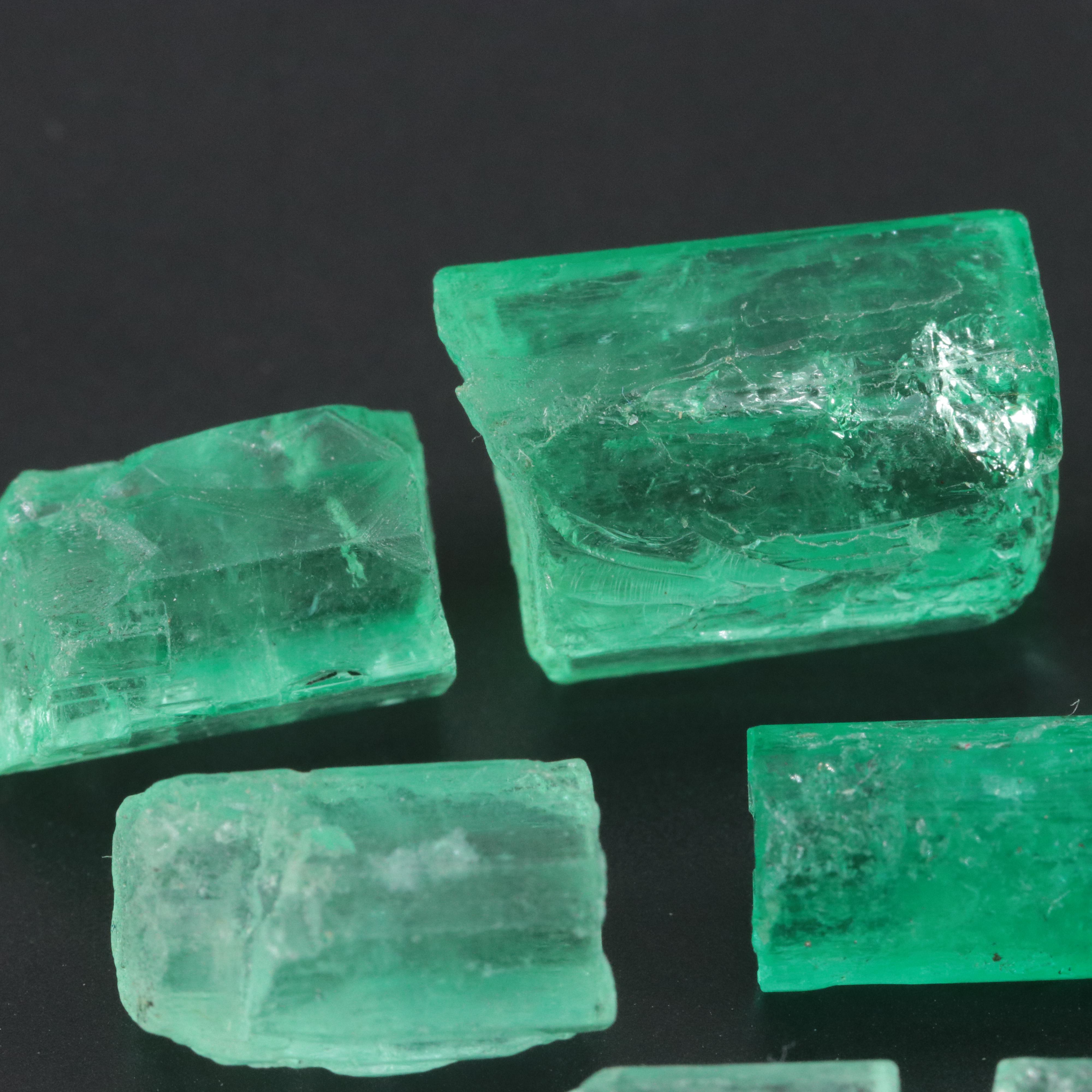Loose 54.55 CTW Rough Emeralds