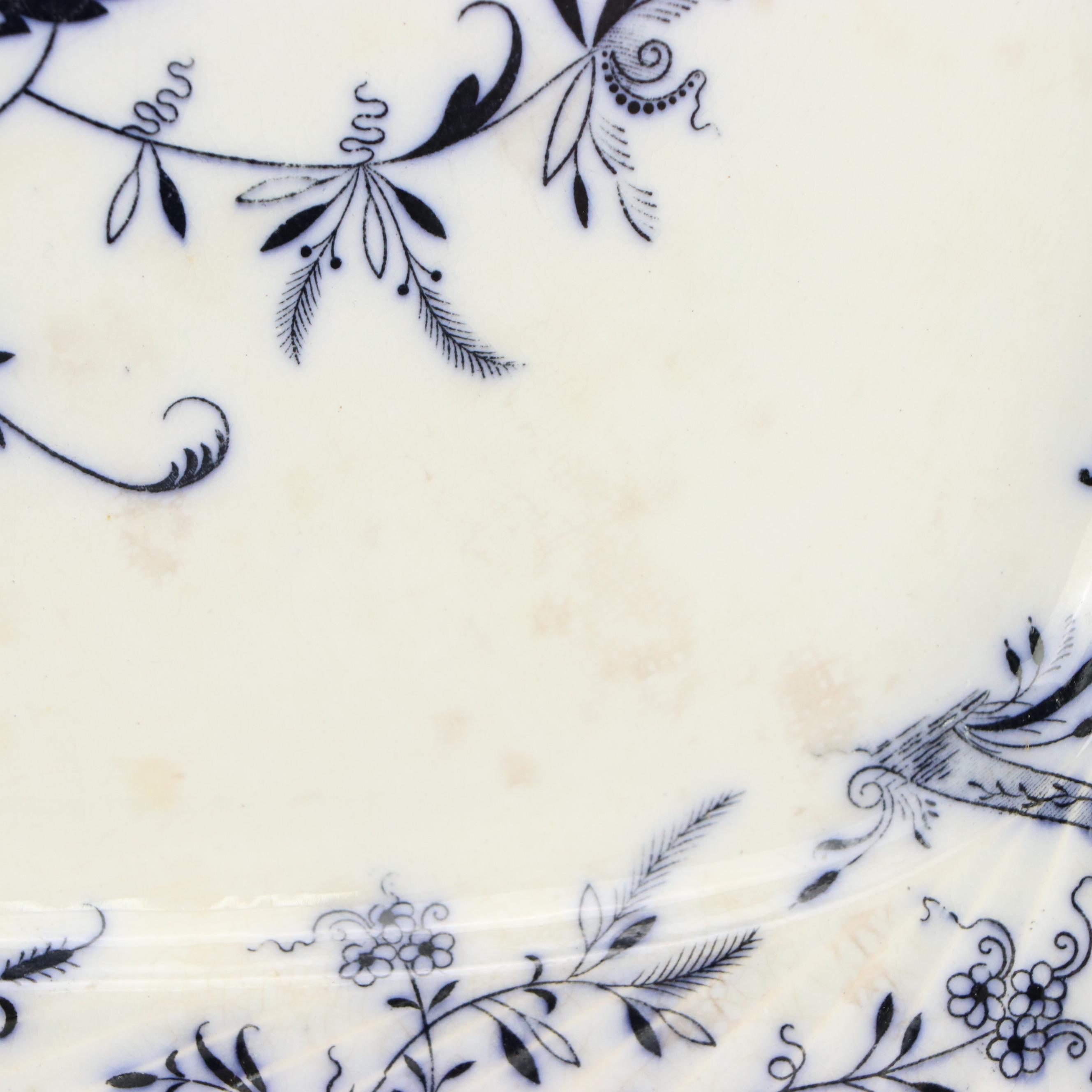 J & G Meakin "Romantic England" Ironstone Plate with Ceramic Tray