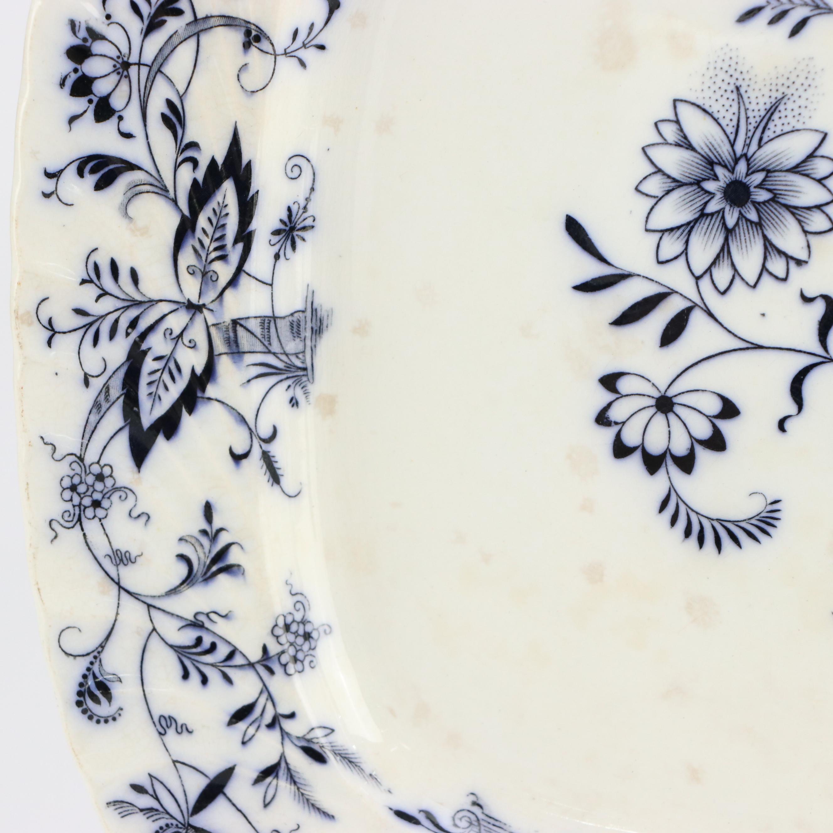 J & G Meakin "Romantic England" Ironstone Plate with Ceramic Tray