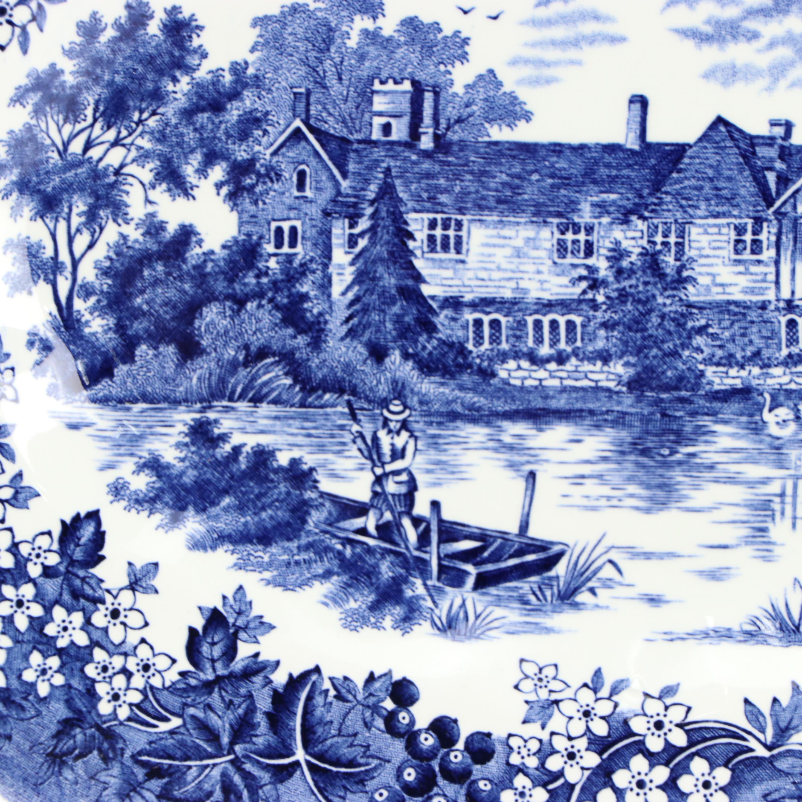 J & G Meakin "Romantic England" Ironstone Plate with Ceramic Tray