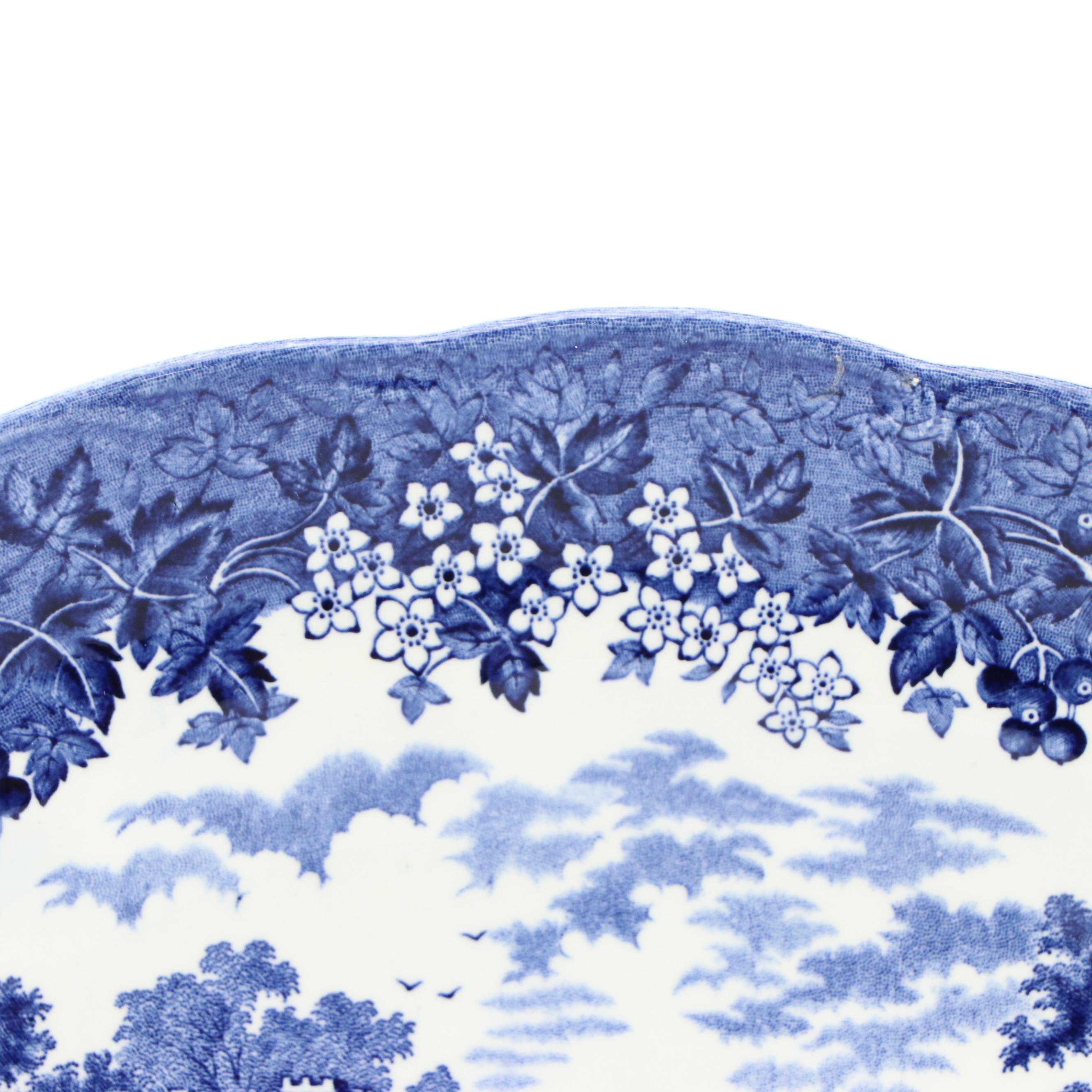 J & G Meakin "Romantic England" Ironstone Plate with Ceramic Tray