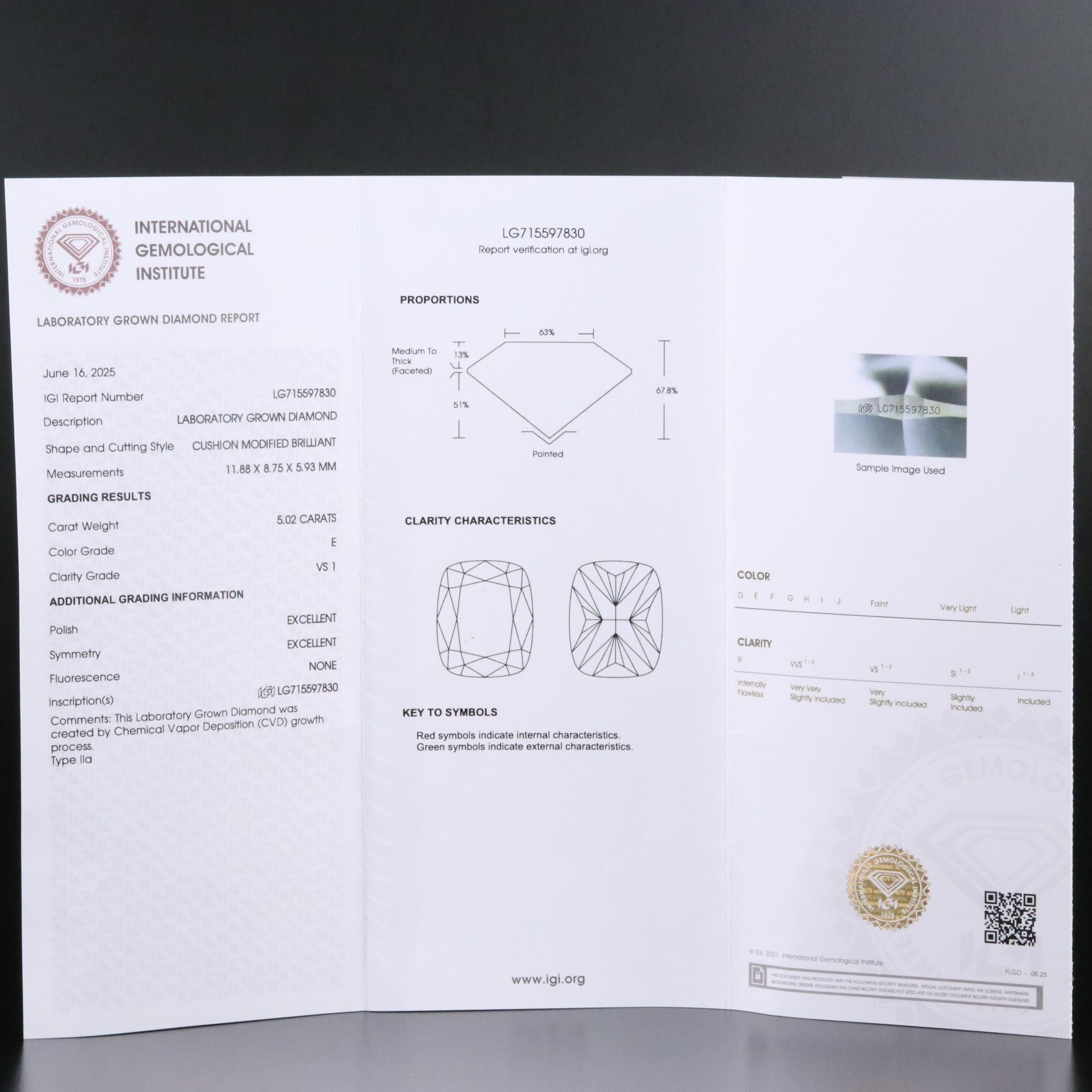 14K 5.02 CT Lab Grown Diamond Ring