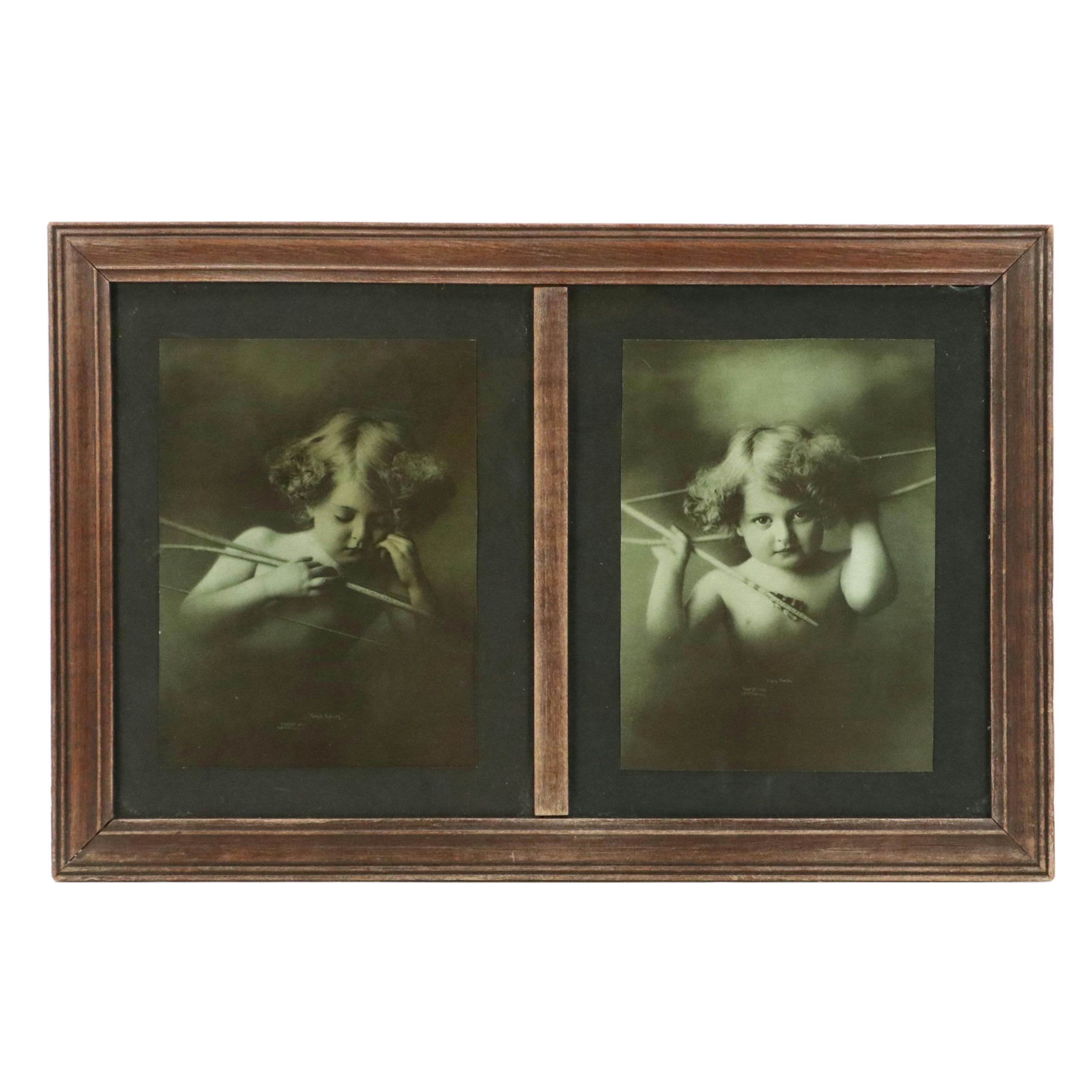 M. B. Parkinson Platinum Photographs "Cupid Awake" and "Cupid Asleep," 1897