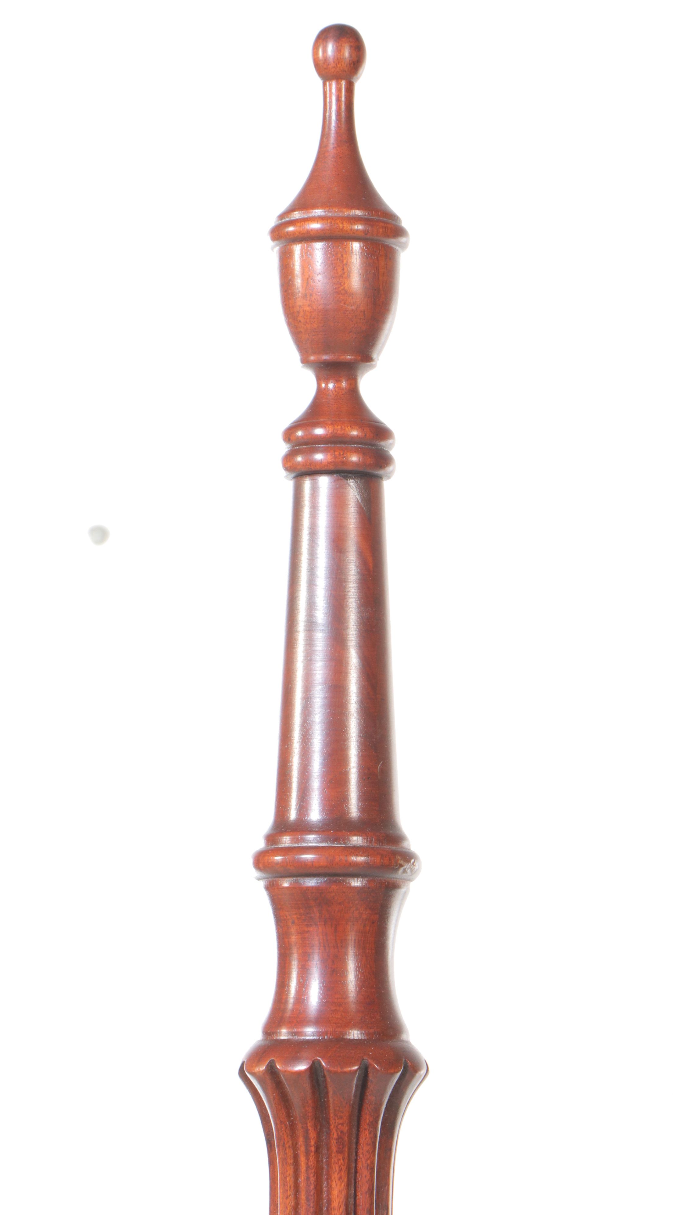 Queen Size Rice Carved Cherry Poster Bed Frame