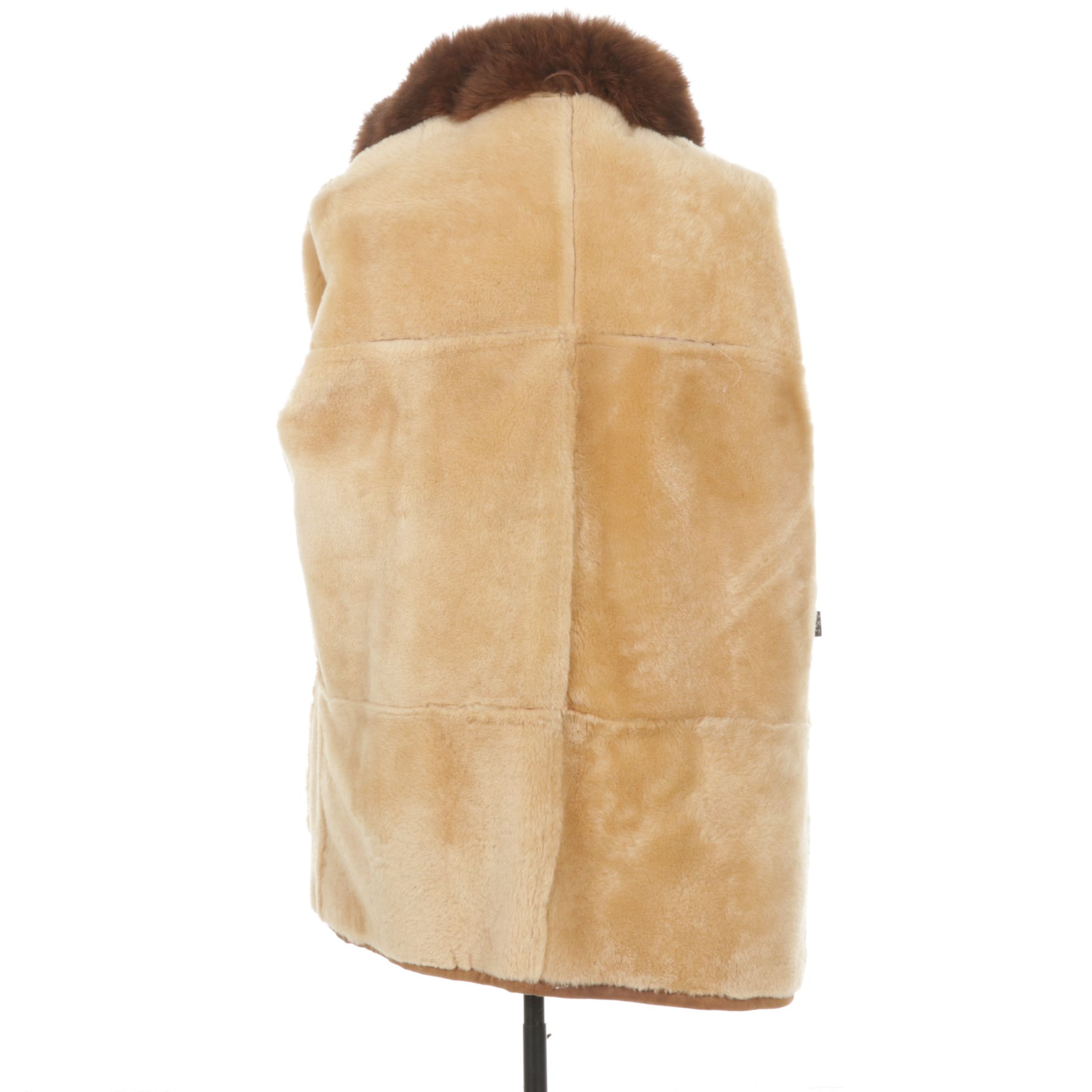 Mill Valley Sheepskin & Leather Co. Shearling Jacket with Fox Fur Collar