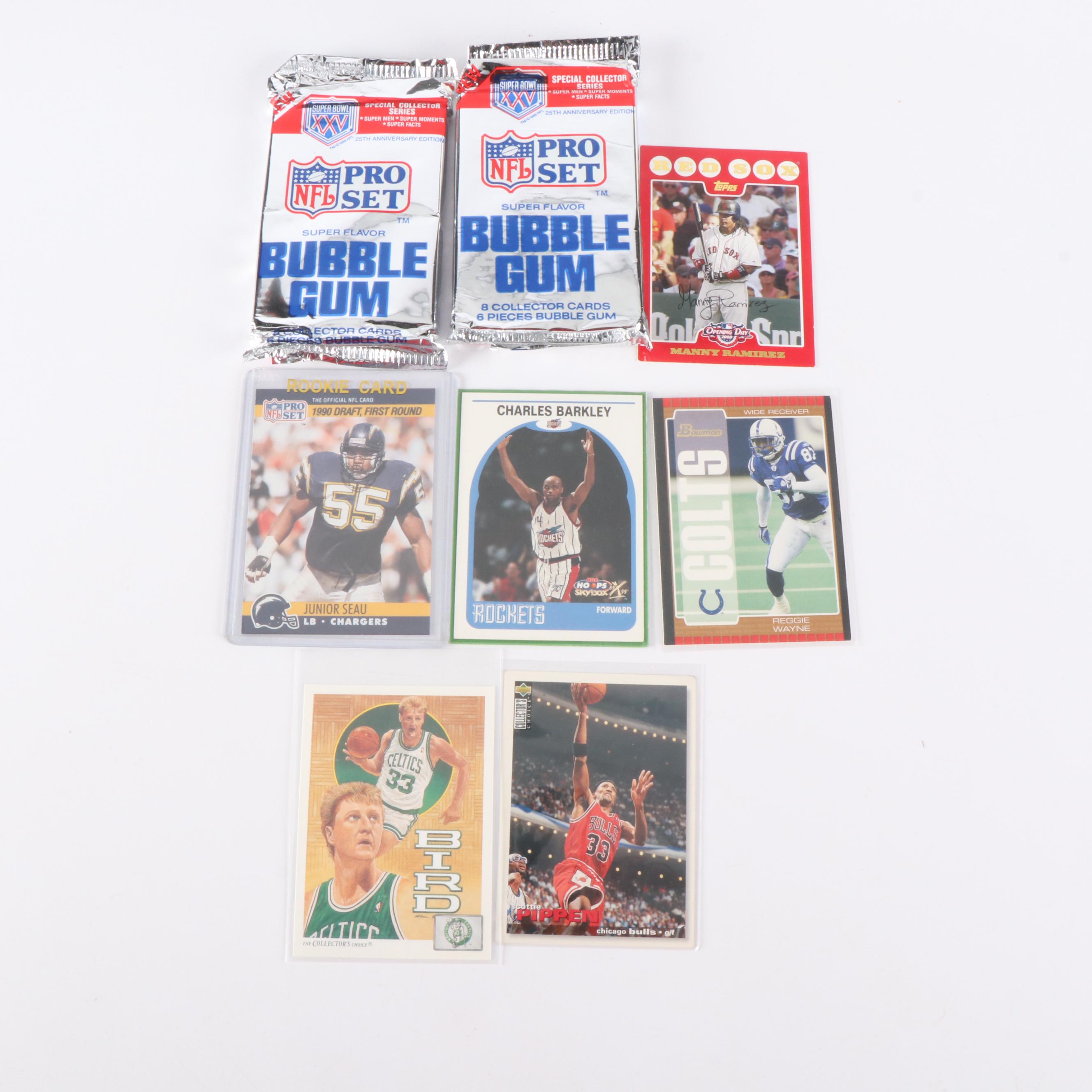 Bowman with Other Sports Cards Featuring Bo Jackson, Larry Bird, and More