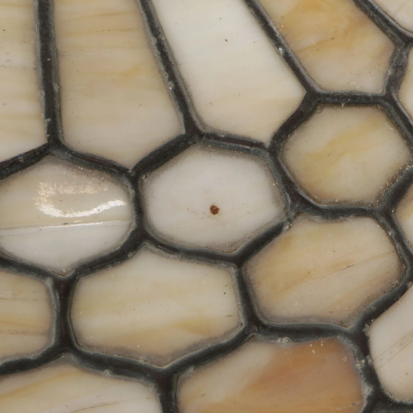 Arts & Crafts Style Caramel Slag Glass Table Lamp Shade, Vintage | EBTH