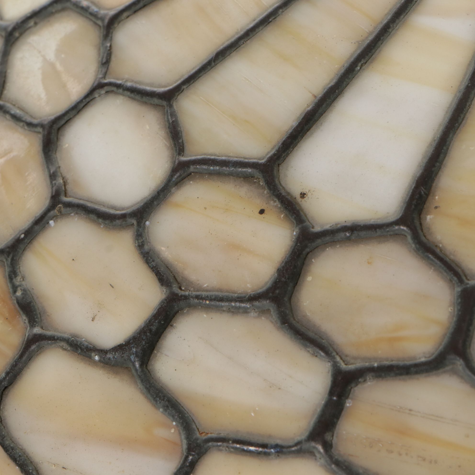 Arts & Crafts Style Caramel Slag Glass Table Lamp Shade, Vintage