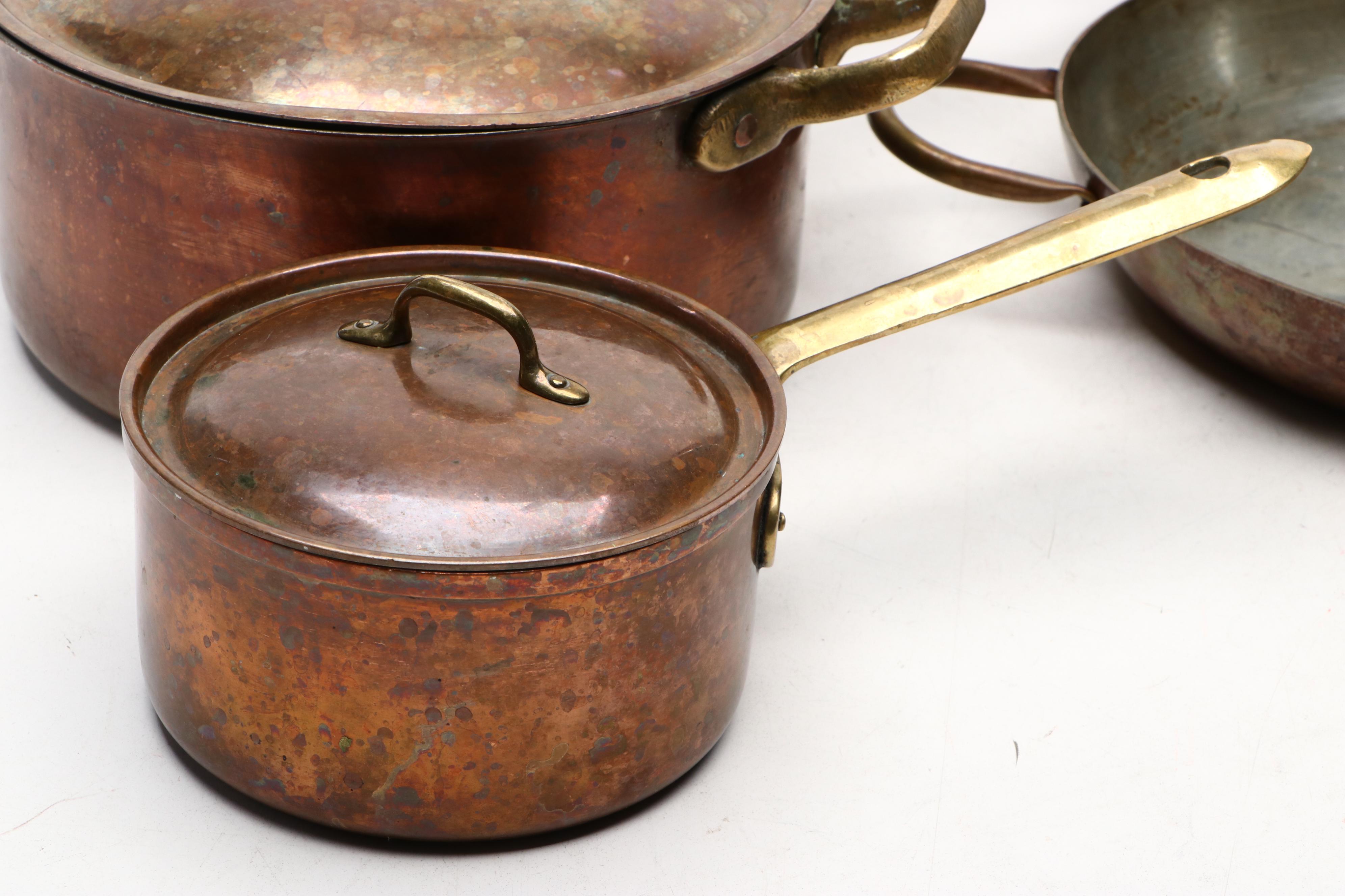 Country Kitchen with Other Cooper Plated Pots and Pans