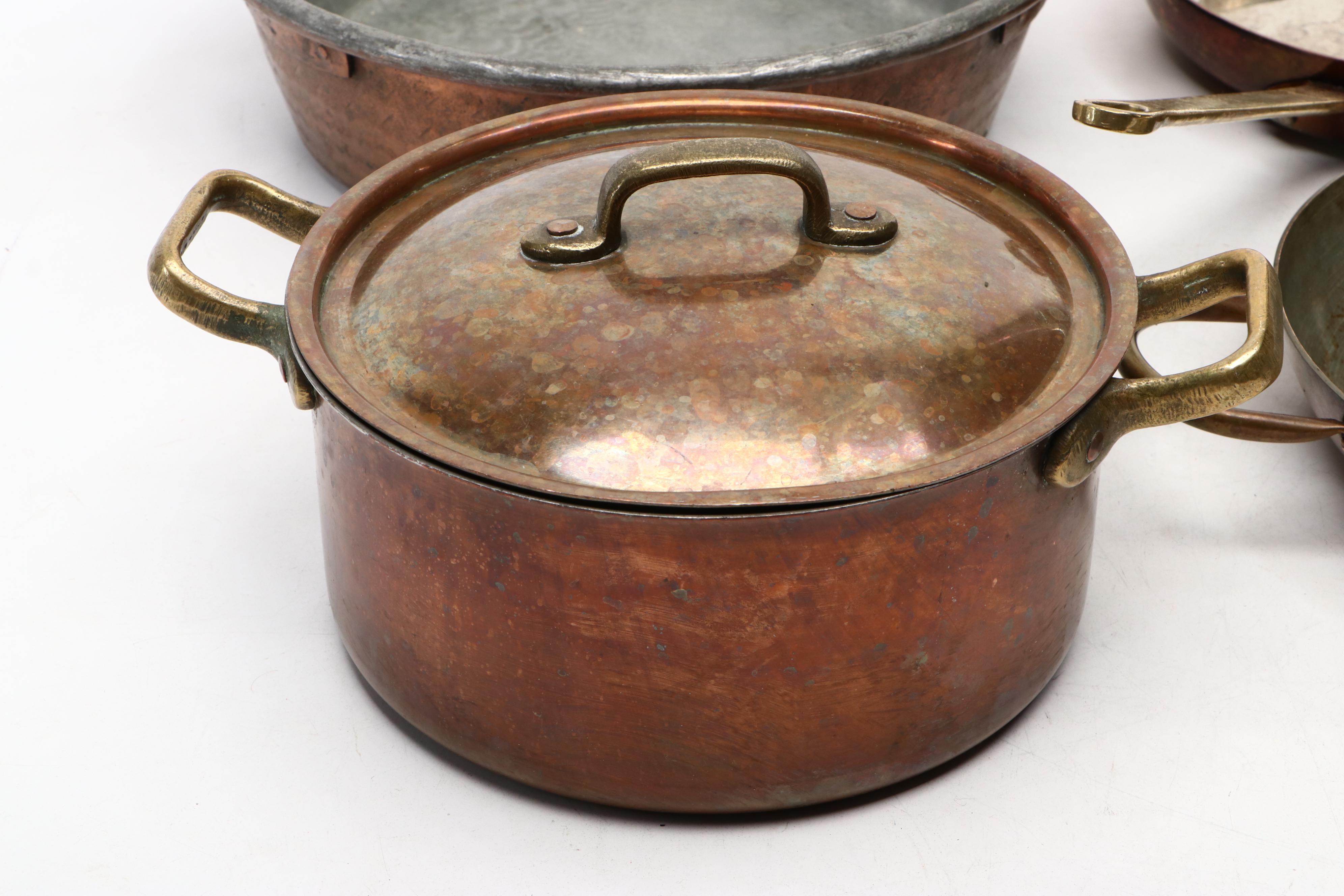 Country Kitchen with Other Cooper Plated Pots and Pans