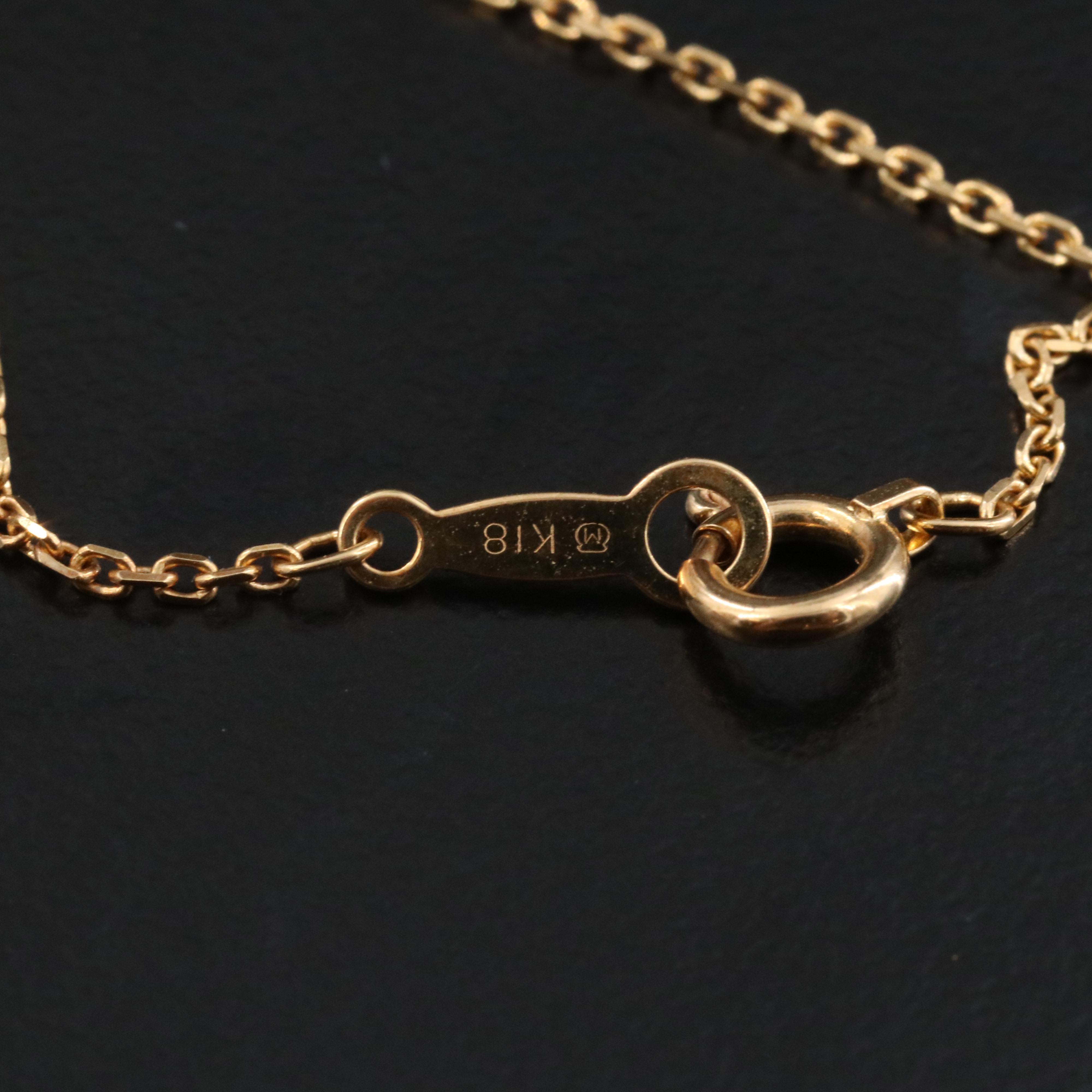 Mikimoto 18K Pearl and Diamond Clover Pendant Necklace