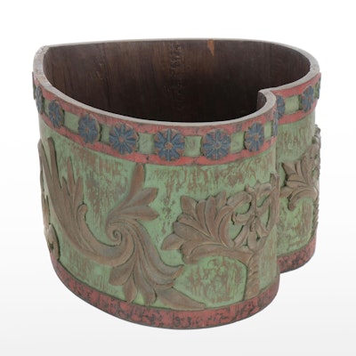 Primitive Style Embossed Floral Heart Wood Box Primitive Style Embossed Floral Heart Wood Box