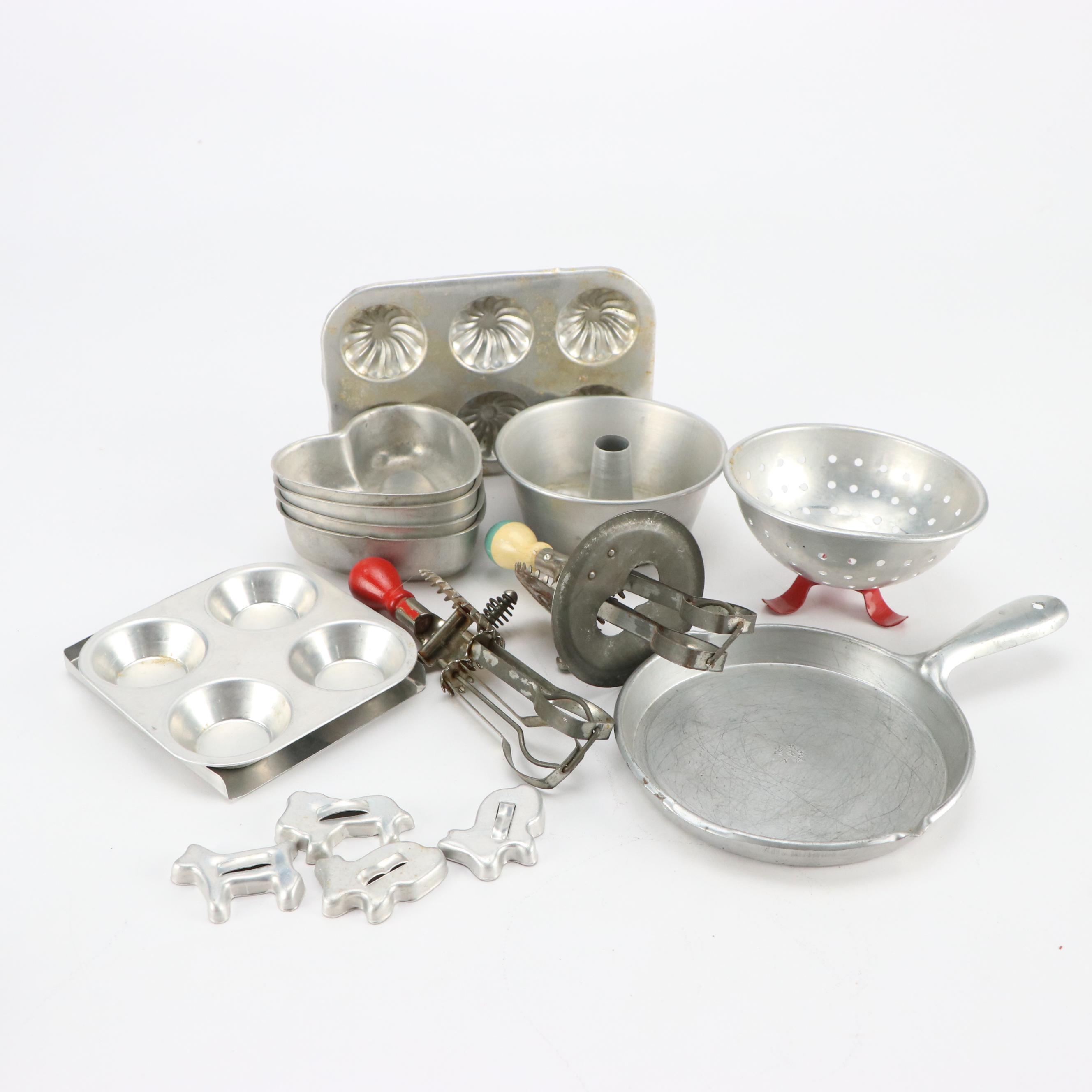 Vintage Metal Cookie Cutters, Baking Dishes, Utensils and More