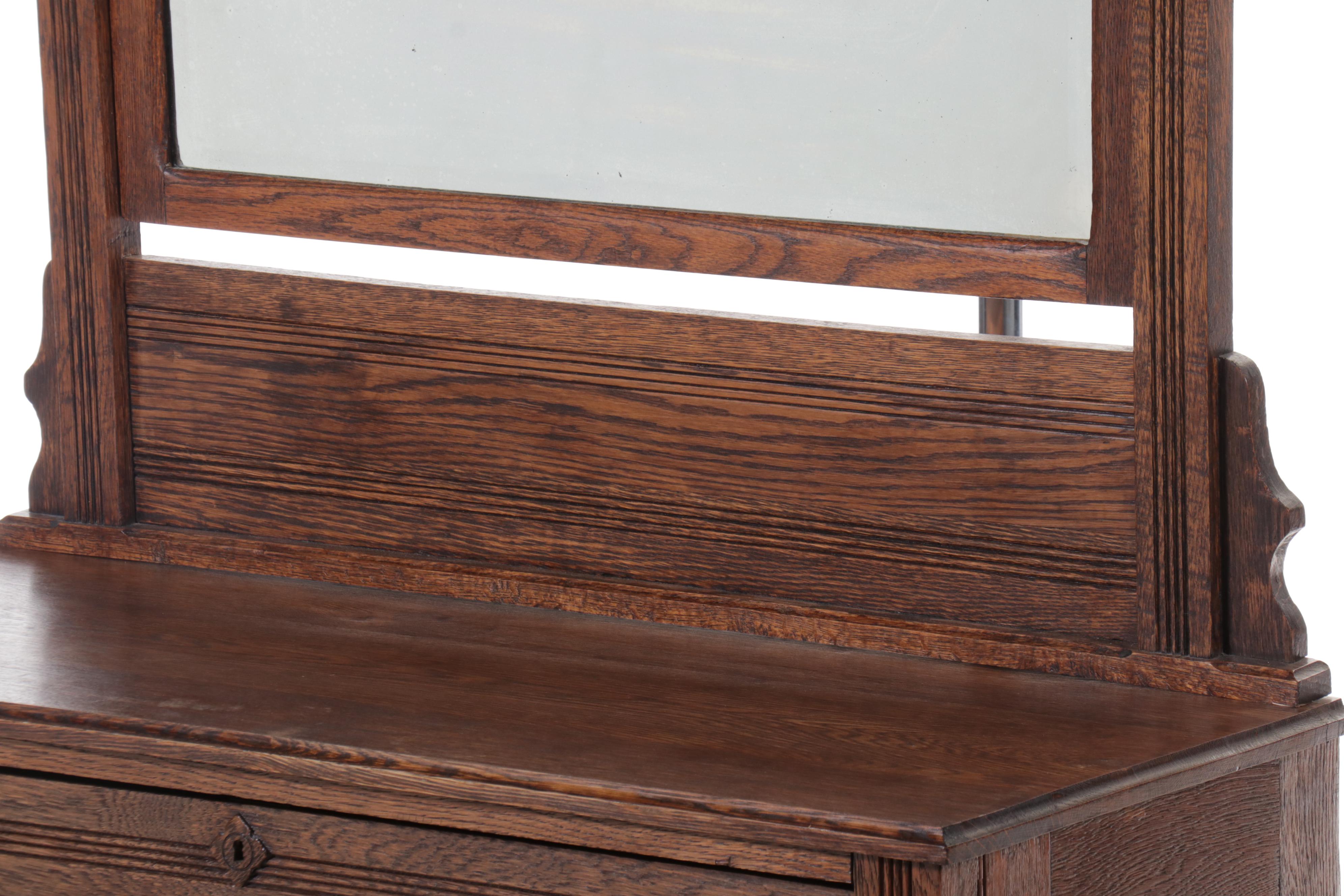 Eastlake Oak Three-Drawer Dresser