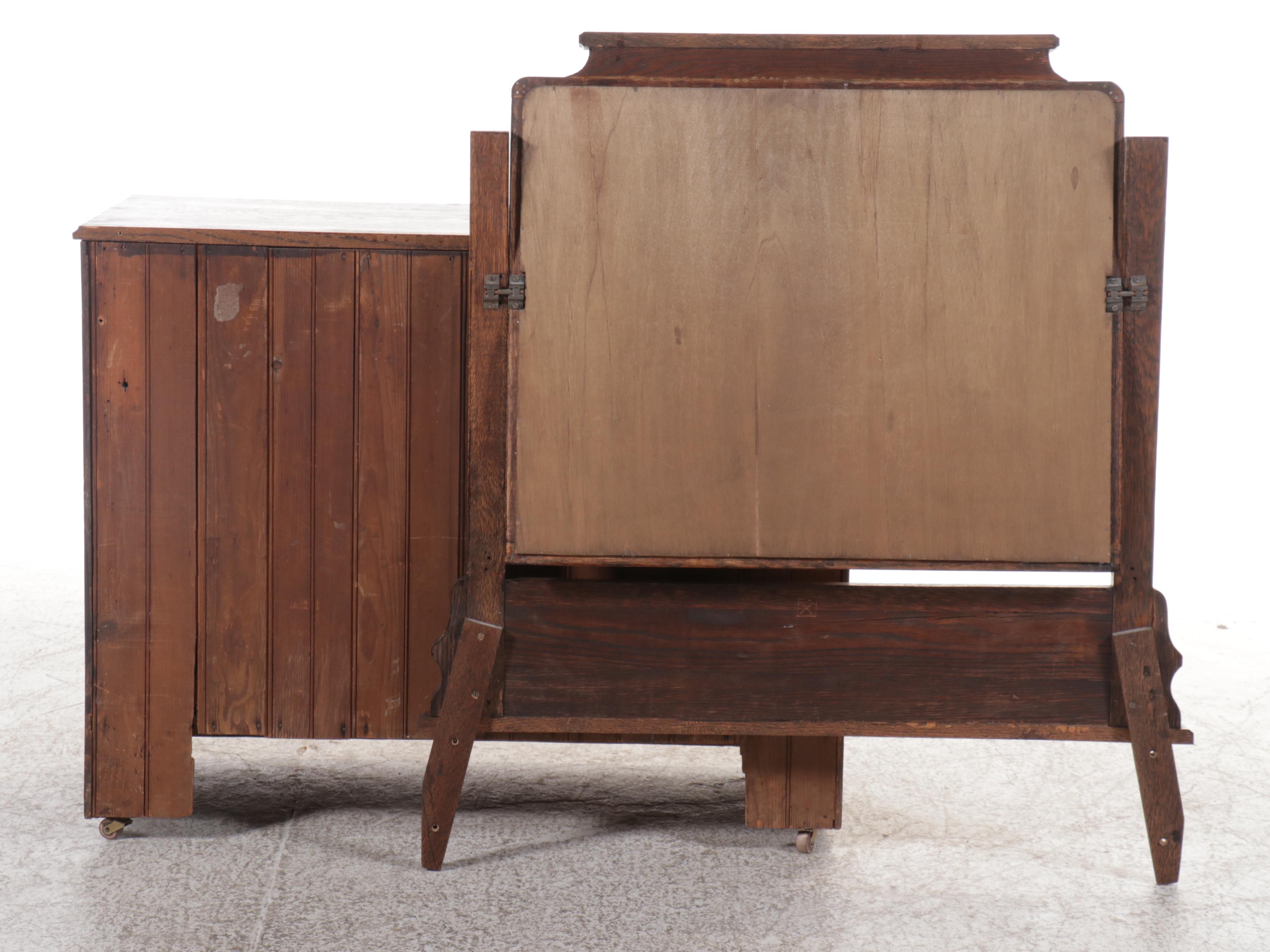 Eastlake Oak Three-Drawer Dresser