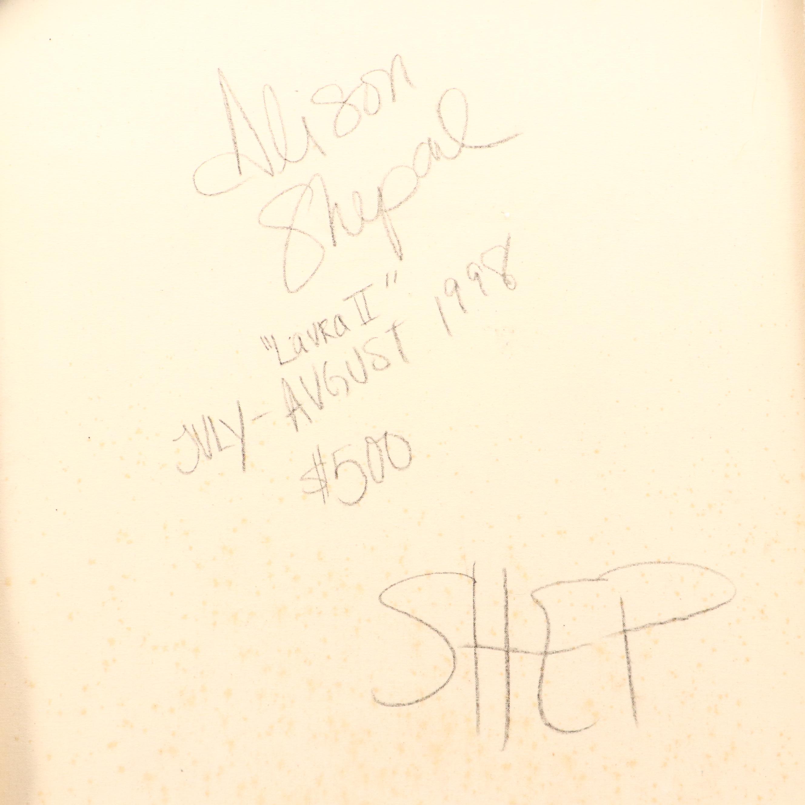 Alison Shepard Mixed Media Portrait Painting "Laura II," 1998