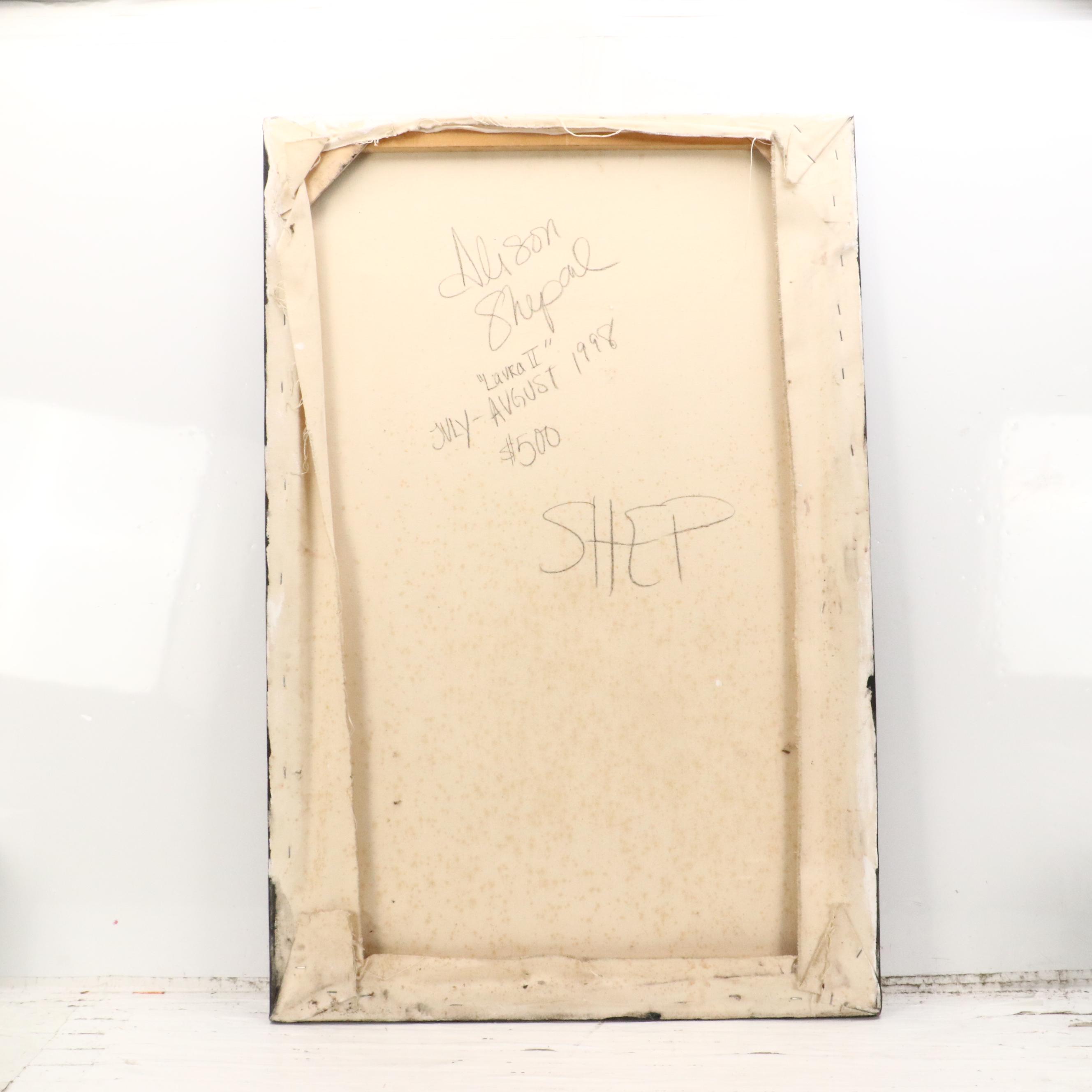 Alison Shepard Mixed Media Portrait Painting "Laura II," 1998