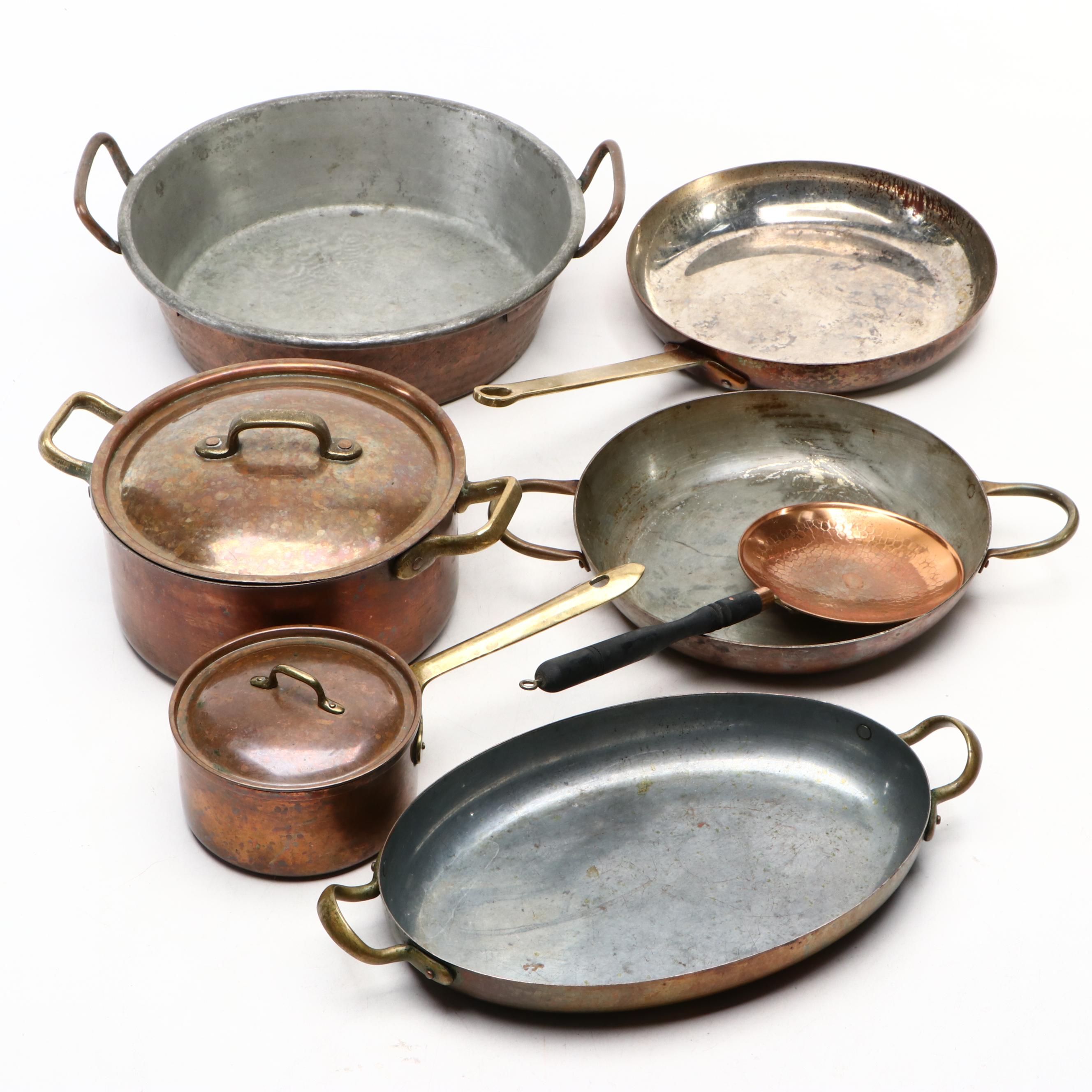 Country Kitchen with Other Cooper Plated Pots and Pans